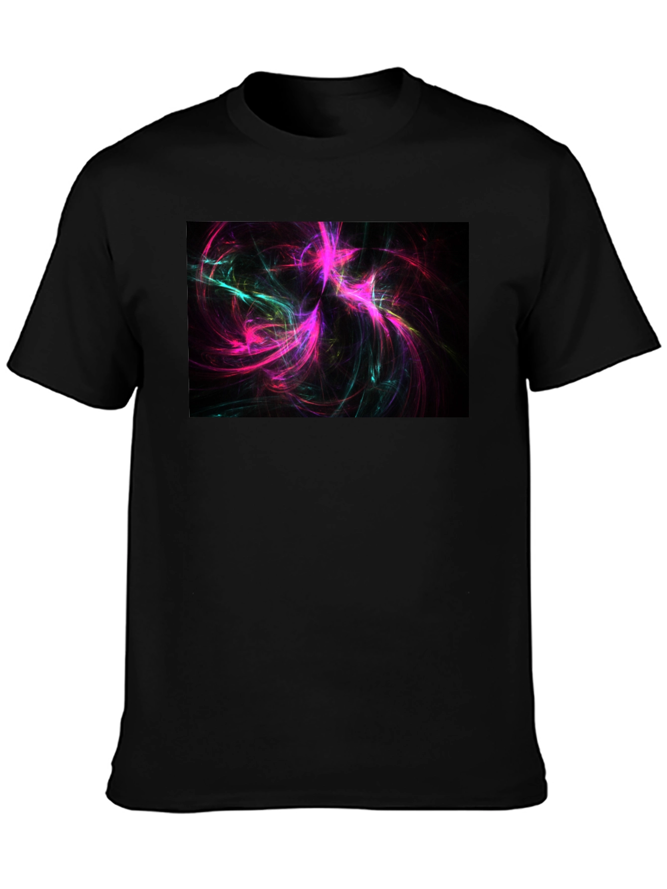 Abstract Swirls Black Tee - Vivid Graphic Print