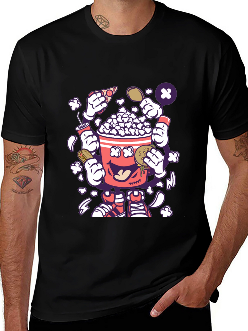 Popcorn Snack Cartoon T-Shirt