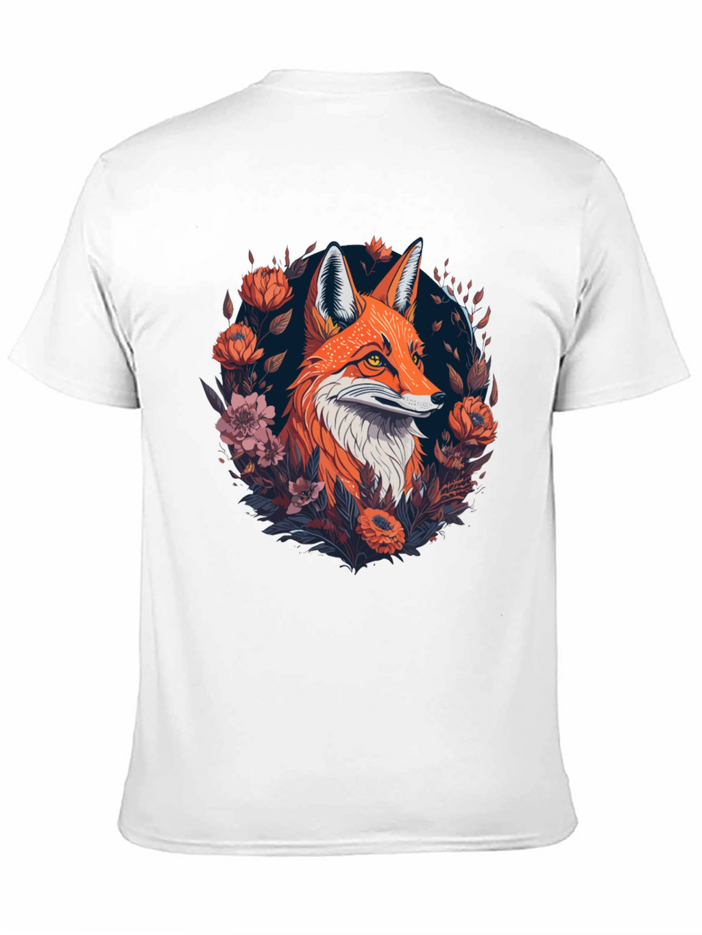 Fox Floral Graphic Black T-Shirt