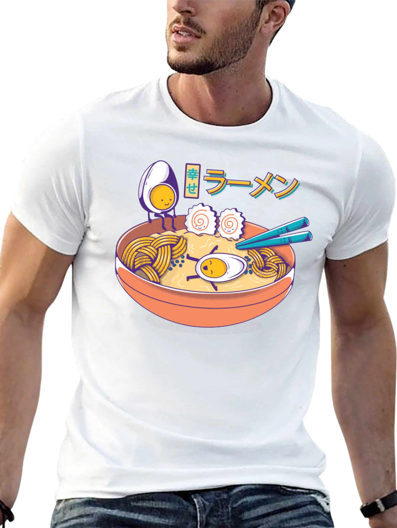 Ramen Lover T-Shirt - Cartoon Noodle Bowl Graphic Tee