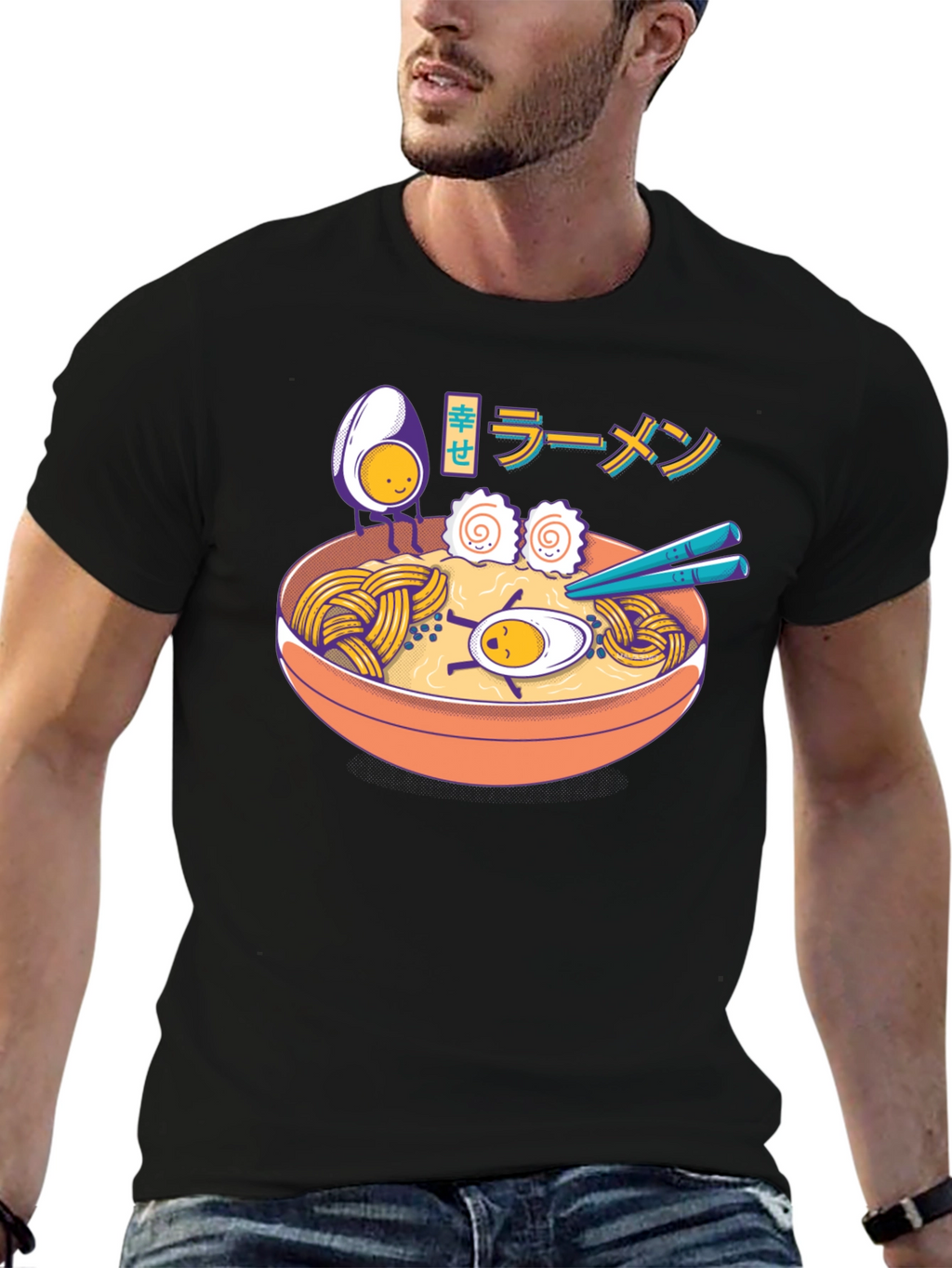Ramen Lover T-Shirt - Cartoon Noodle Bowl Graphic Tee