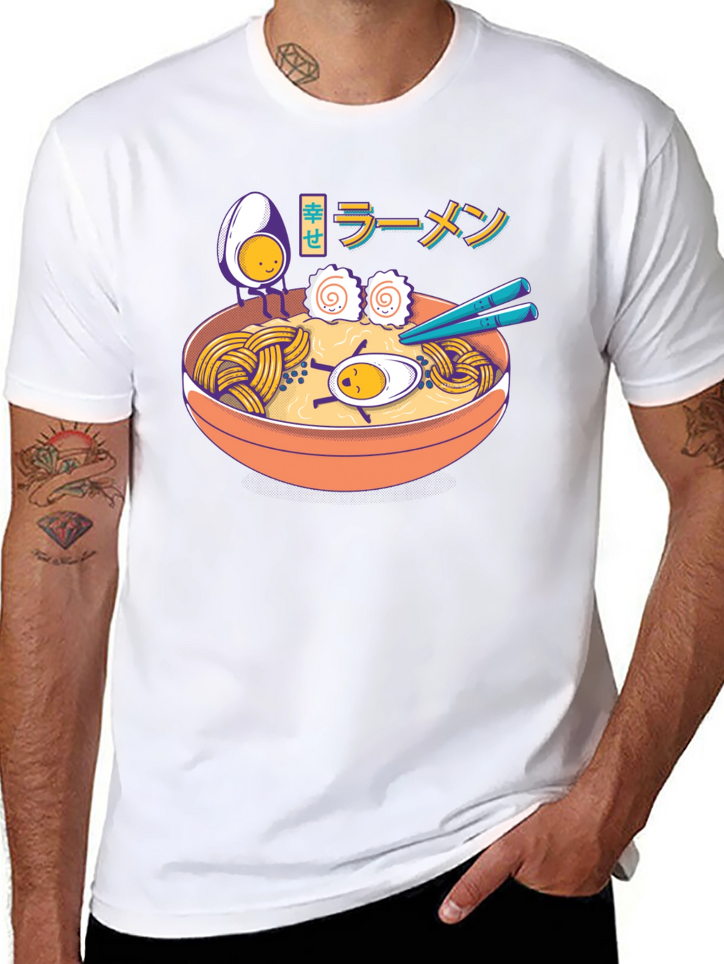 Ramen Lover T-Shirt - Cartoon Noodle Bowl Graphic Tee