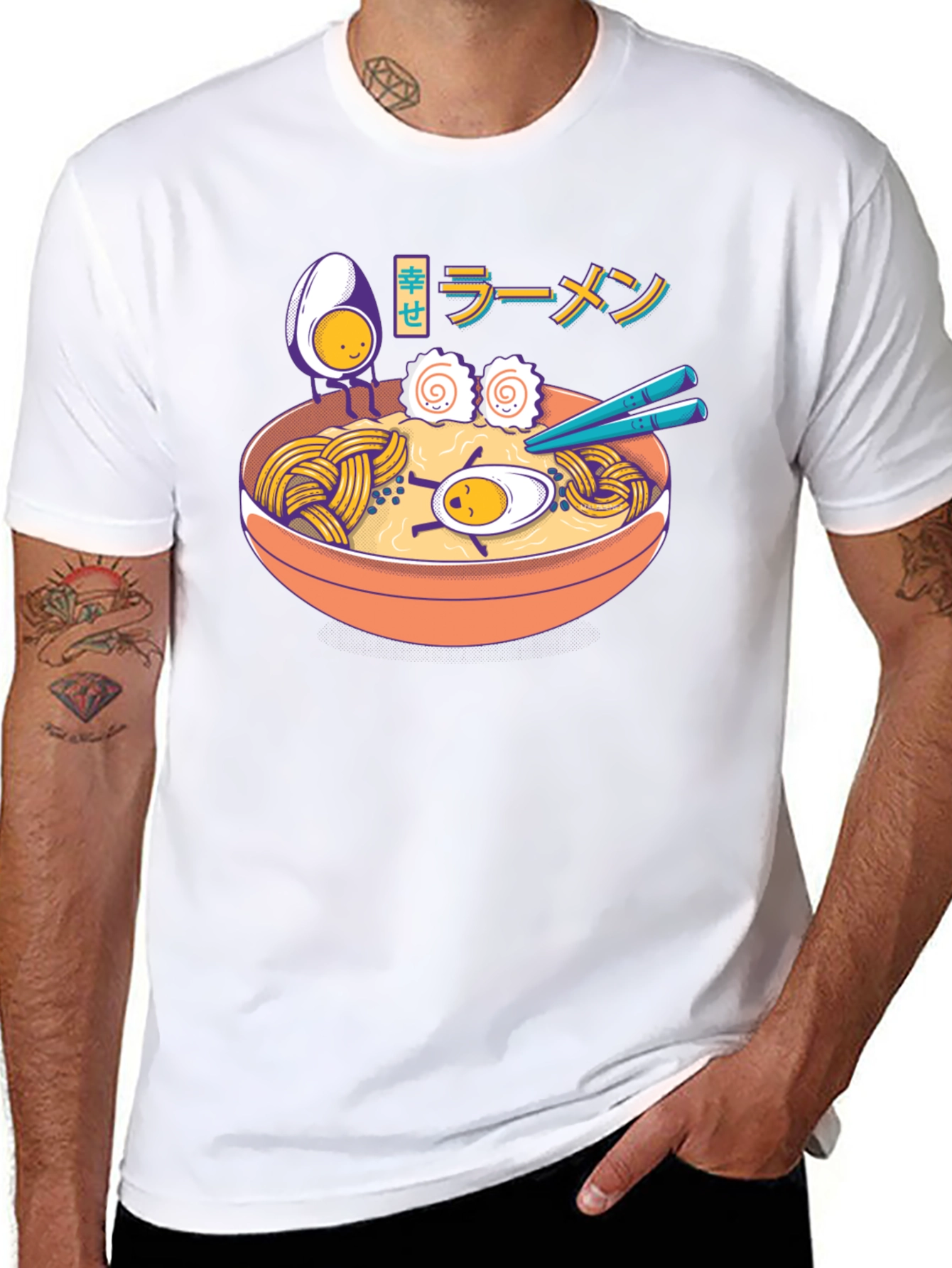Ramen Lover T-Shirt - Cartoon Noodle Bowl Graphic Tee