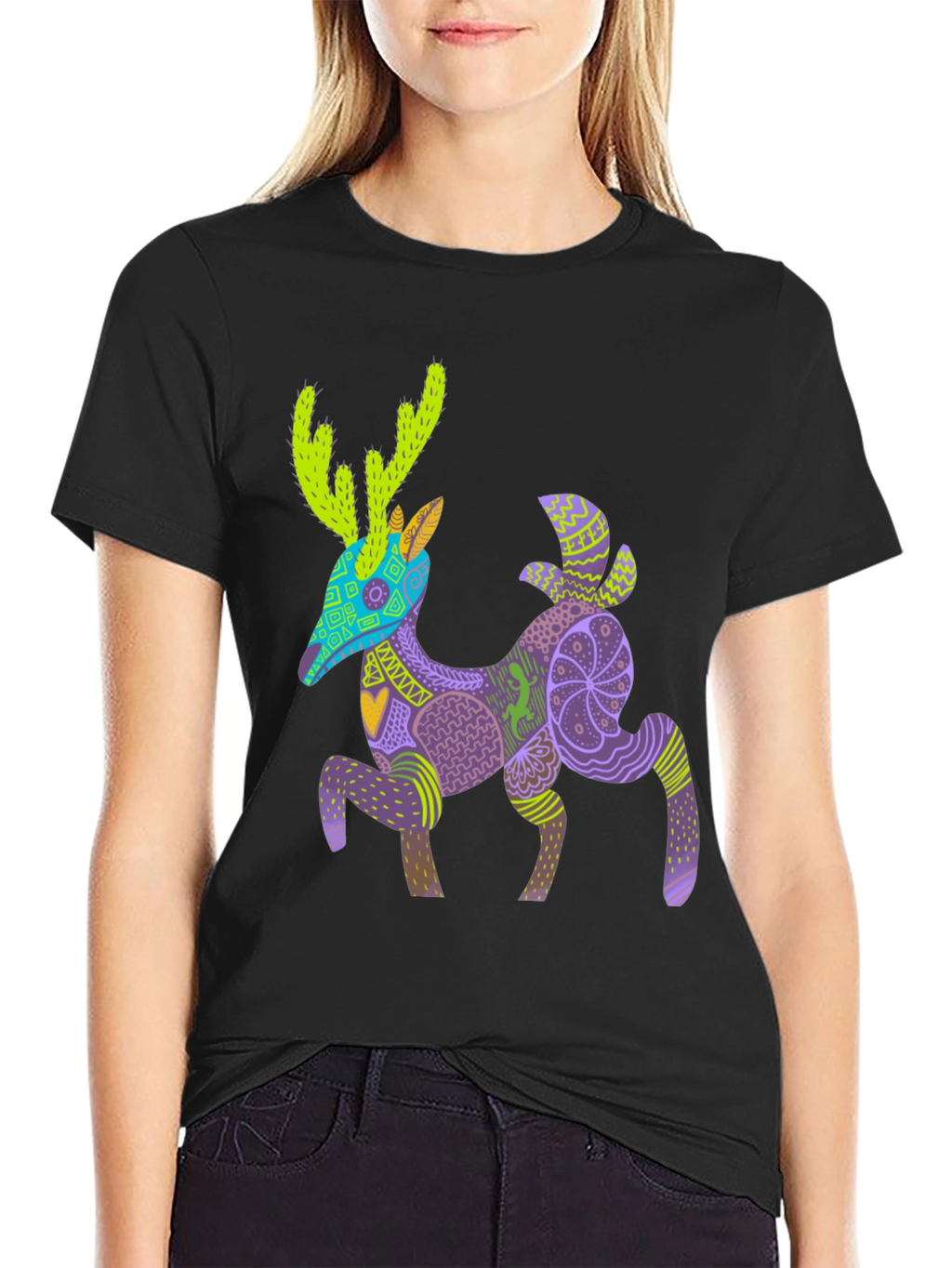 Alebrije Deer Graphic Tee - Unique Art Shirt