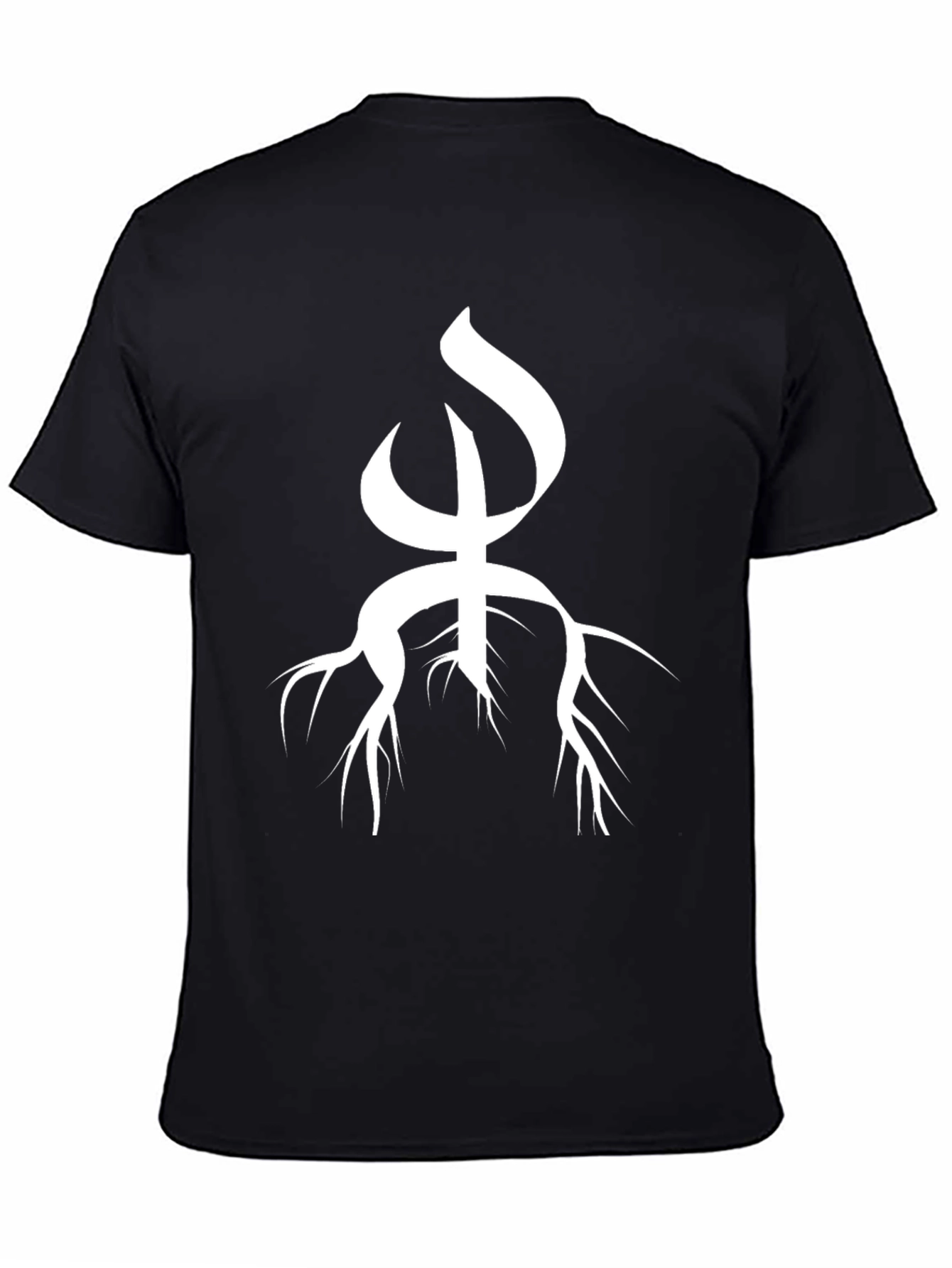 Unique White Symbol on Black T-Shirt