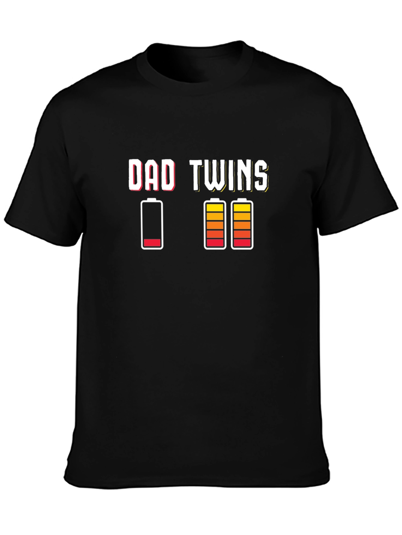 Dad Twins T-Shirt - Low Battery Funny Tee
