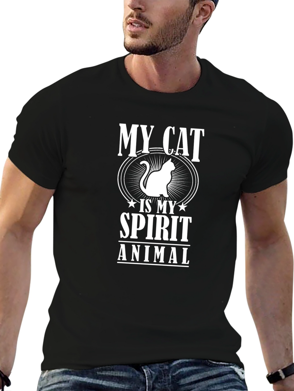 My Cat Is My Spirit Animal T-Shirt - Black