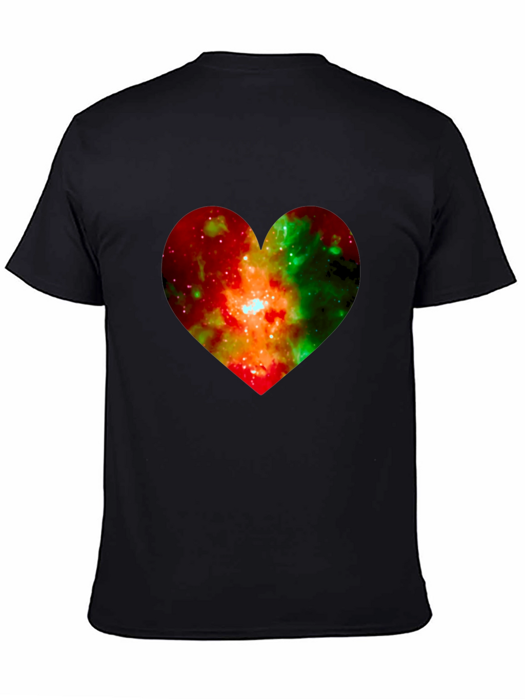 Galaxy Heart Graphic Black T-Shirt