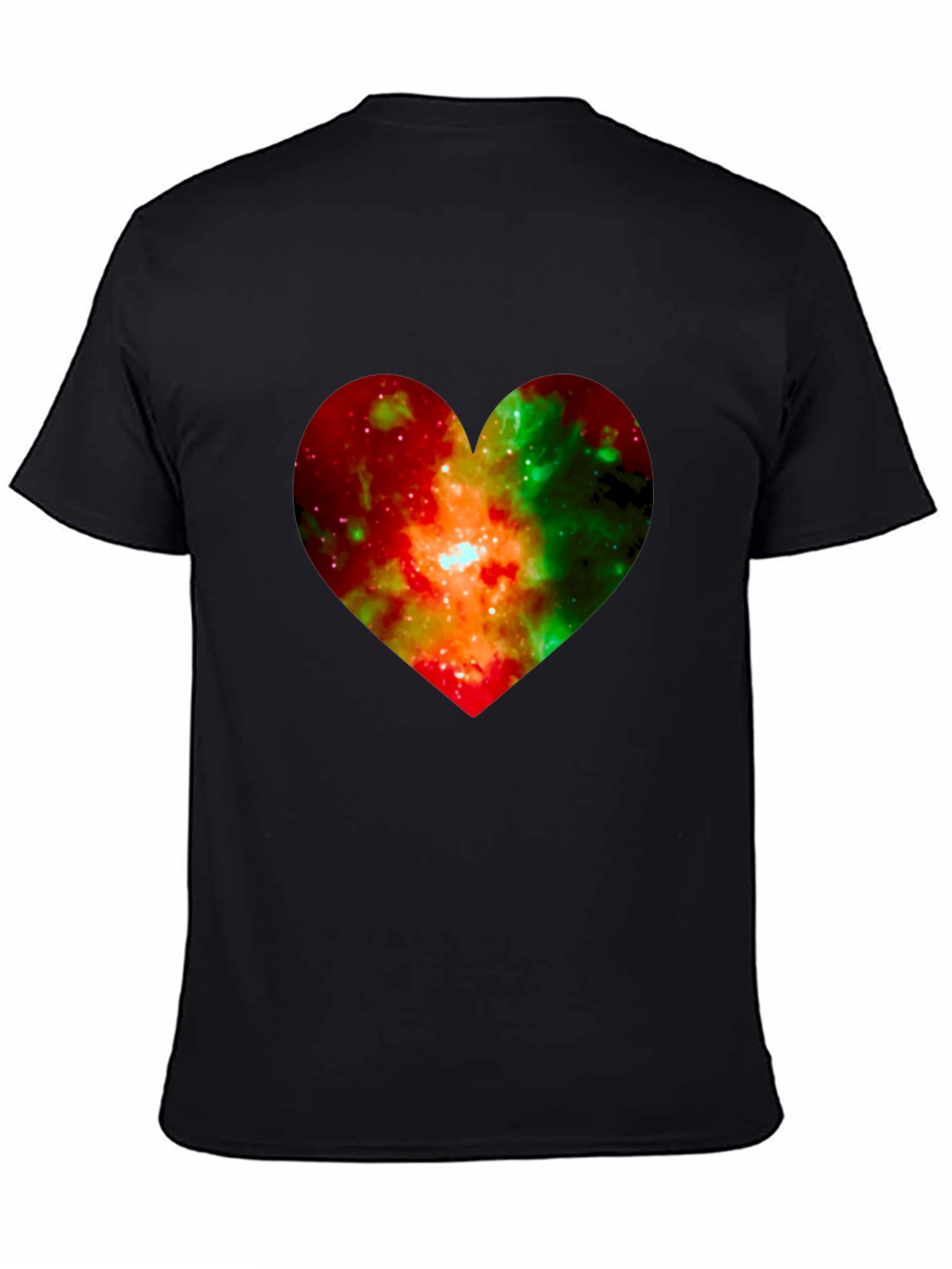 Galaxy Heart Graphic Black T-Shirt
