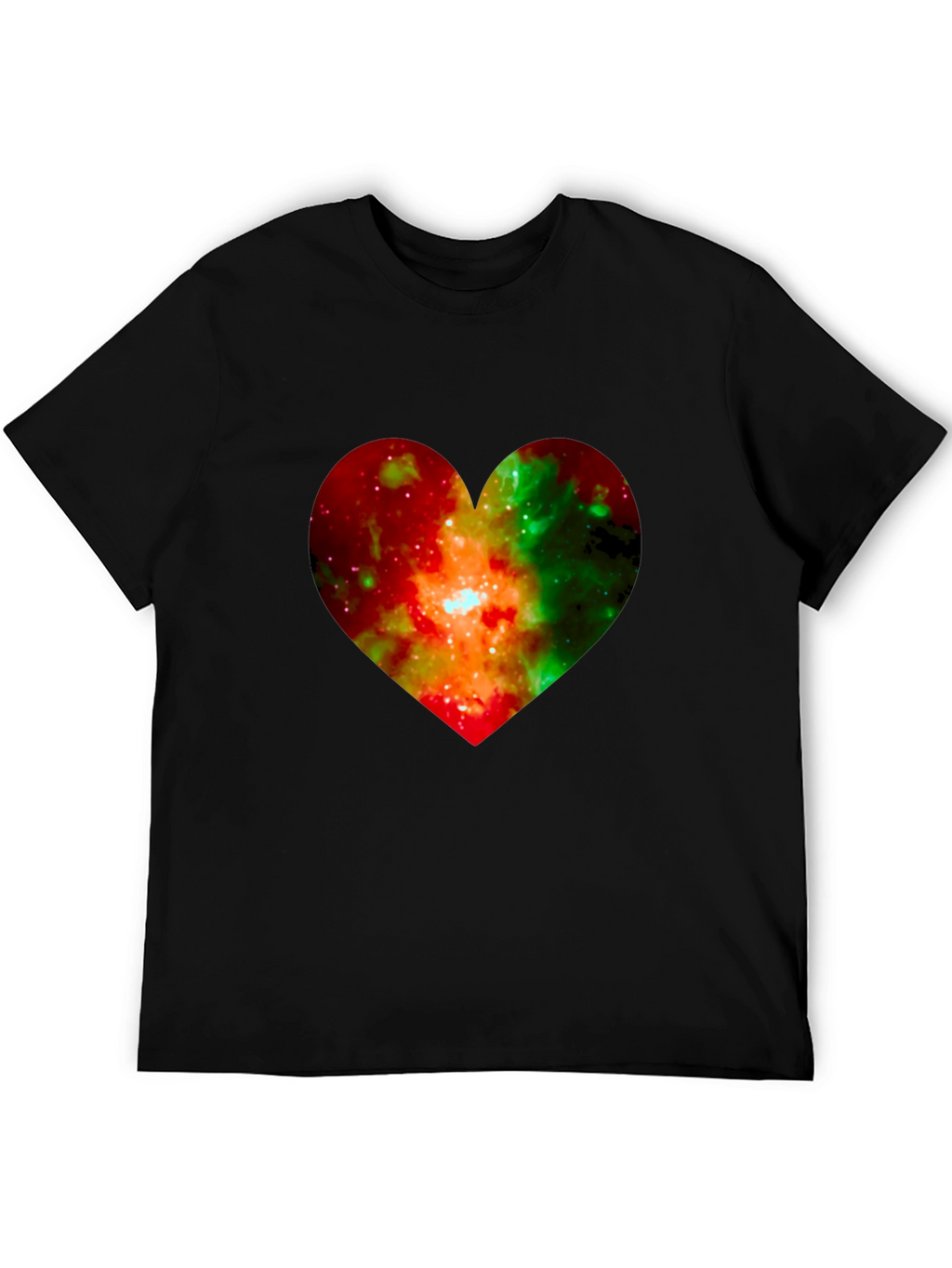 Galaxy Heart Graphic Black T-Shirt