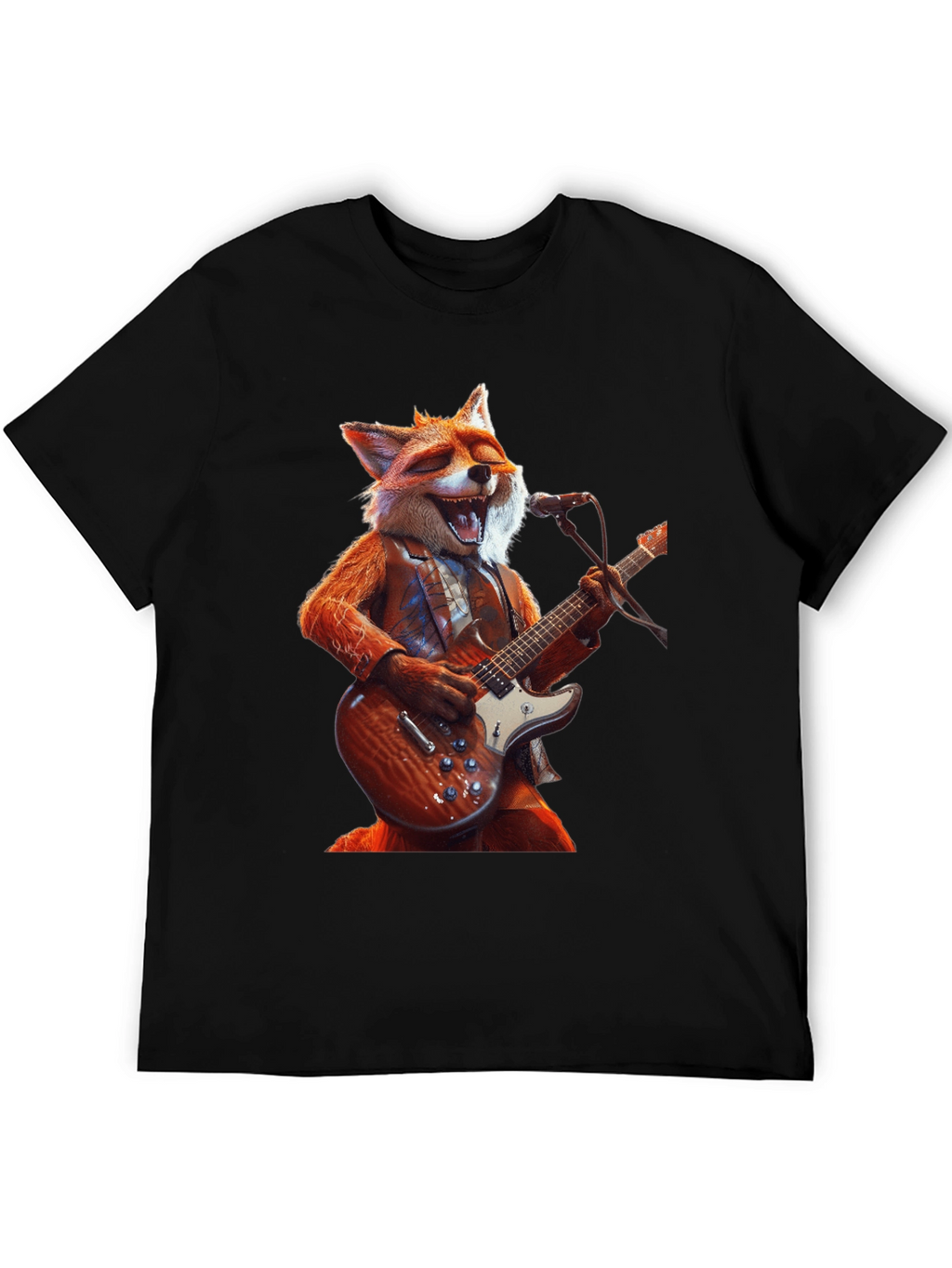Fox Guitarist Graphic Tee - Rocking Style