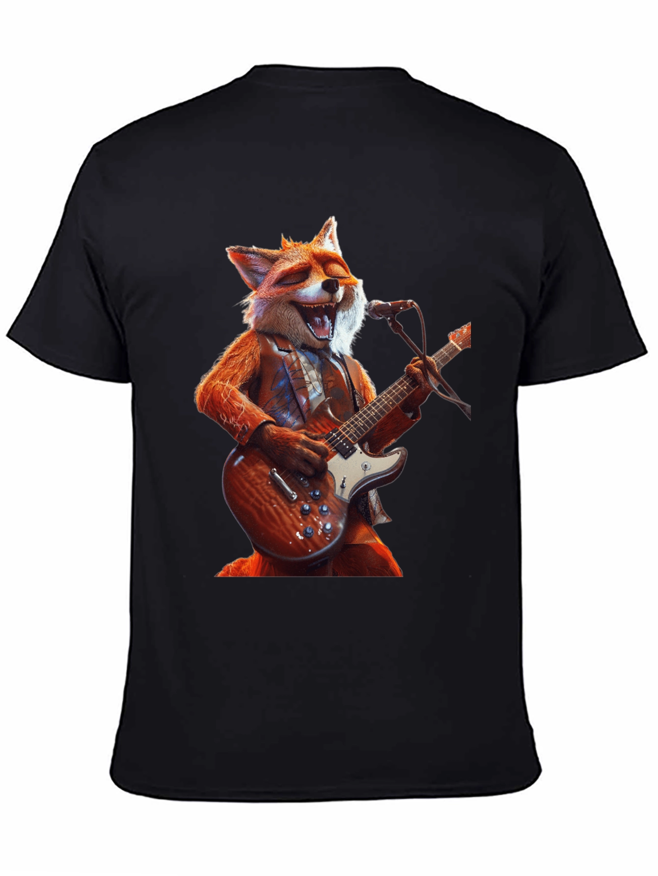 Fox Guitarist Graphic Tee - Rocking Style