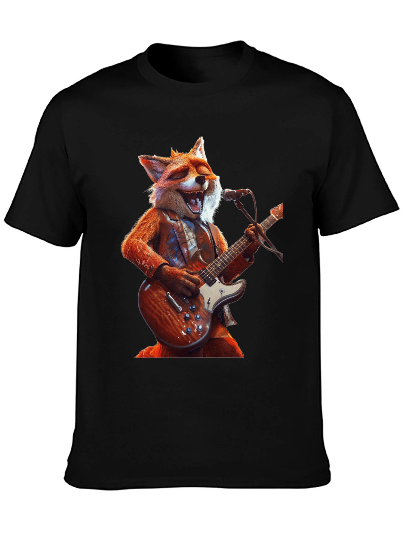 Fox Guitarist Graphic Tee - Rocking Style