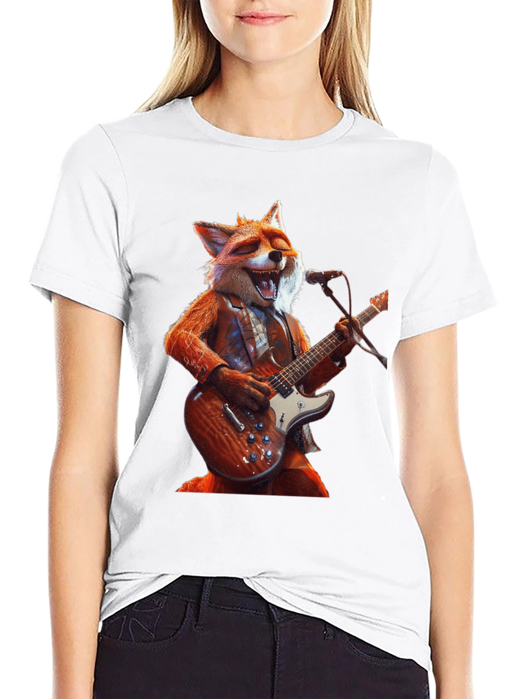 Fox Guitarist Graphic Tee - Rocking Style