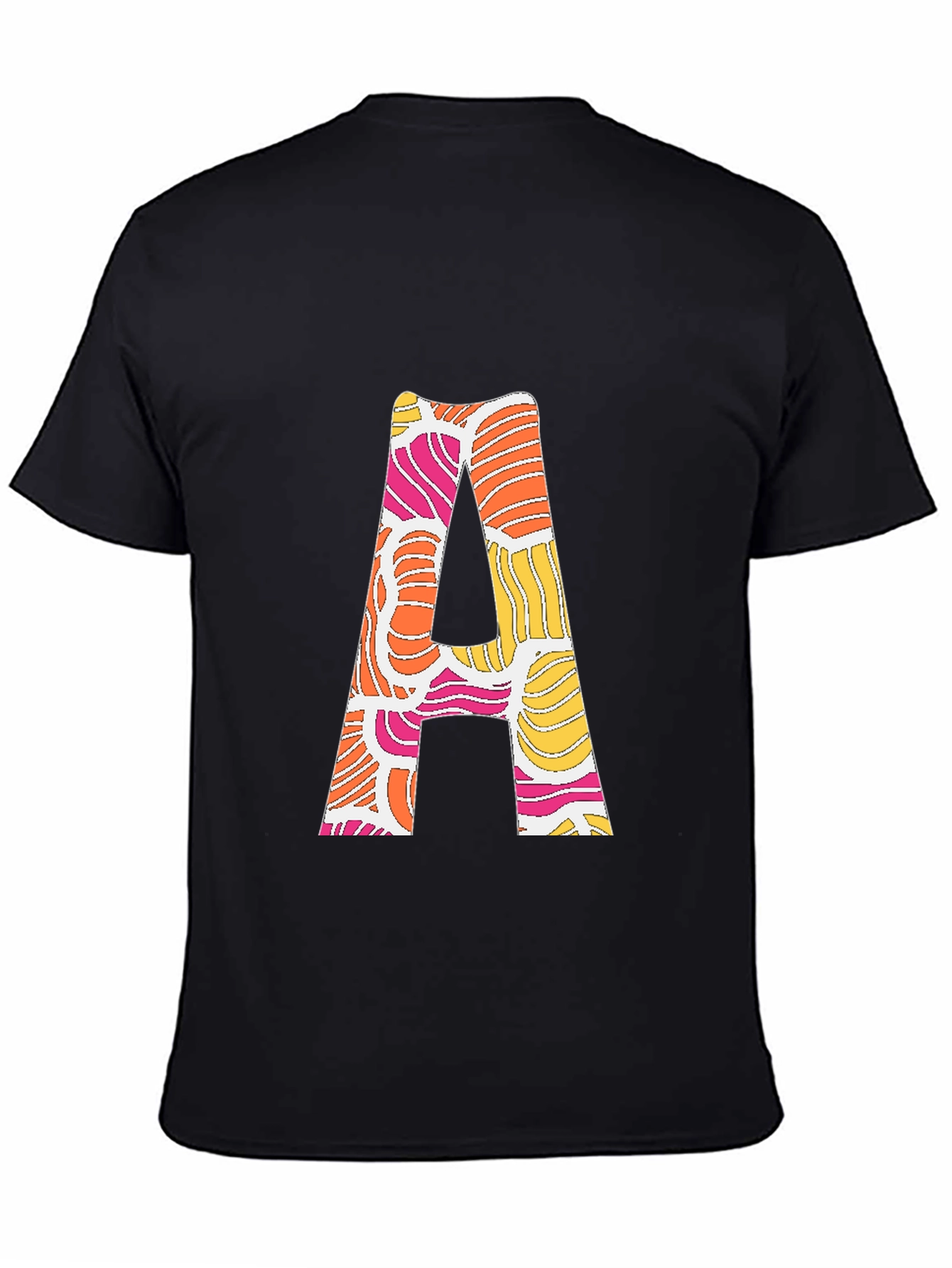 Retro Initial A Graphic Tee - Black