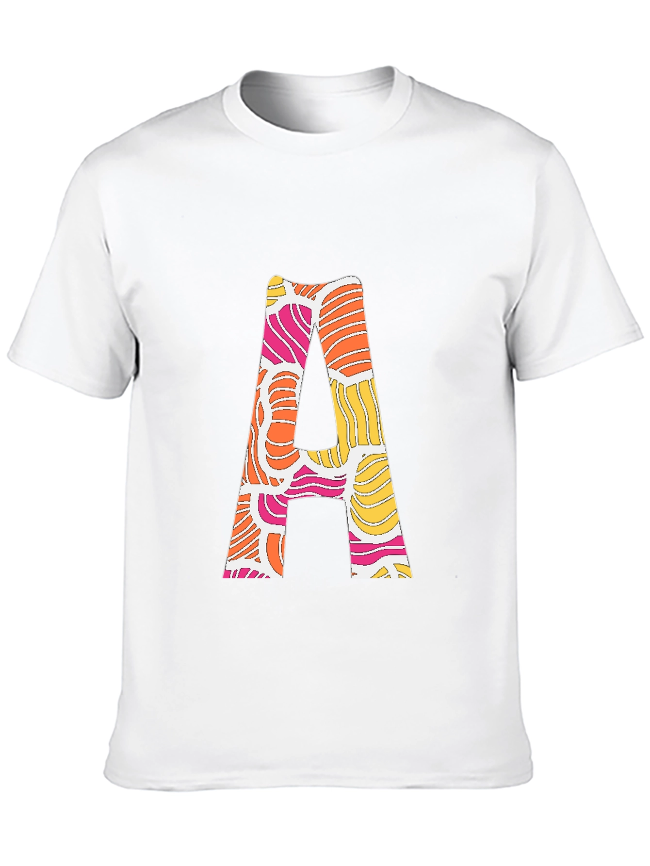 Retro Initial A Graphic Tee - Black