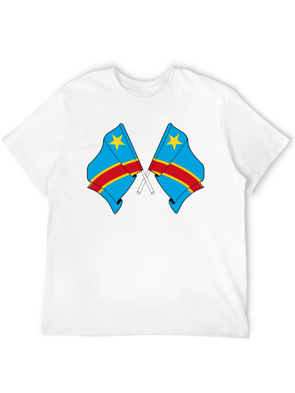 Congo Flags Graphic Black T-Shirt