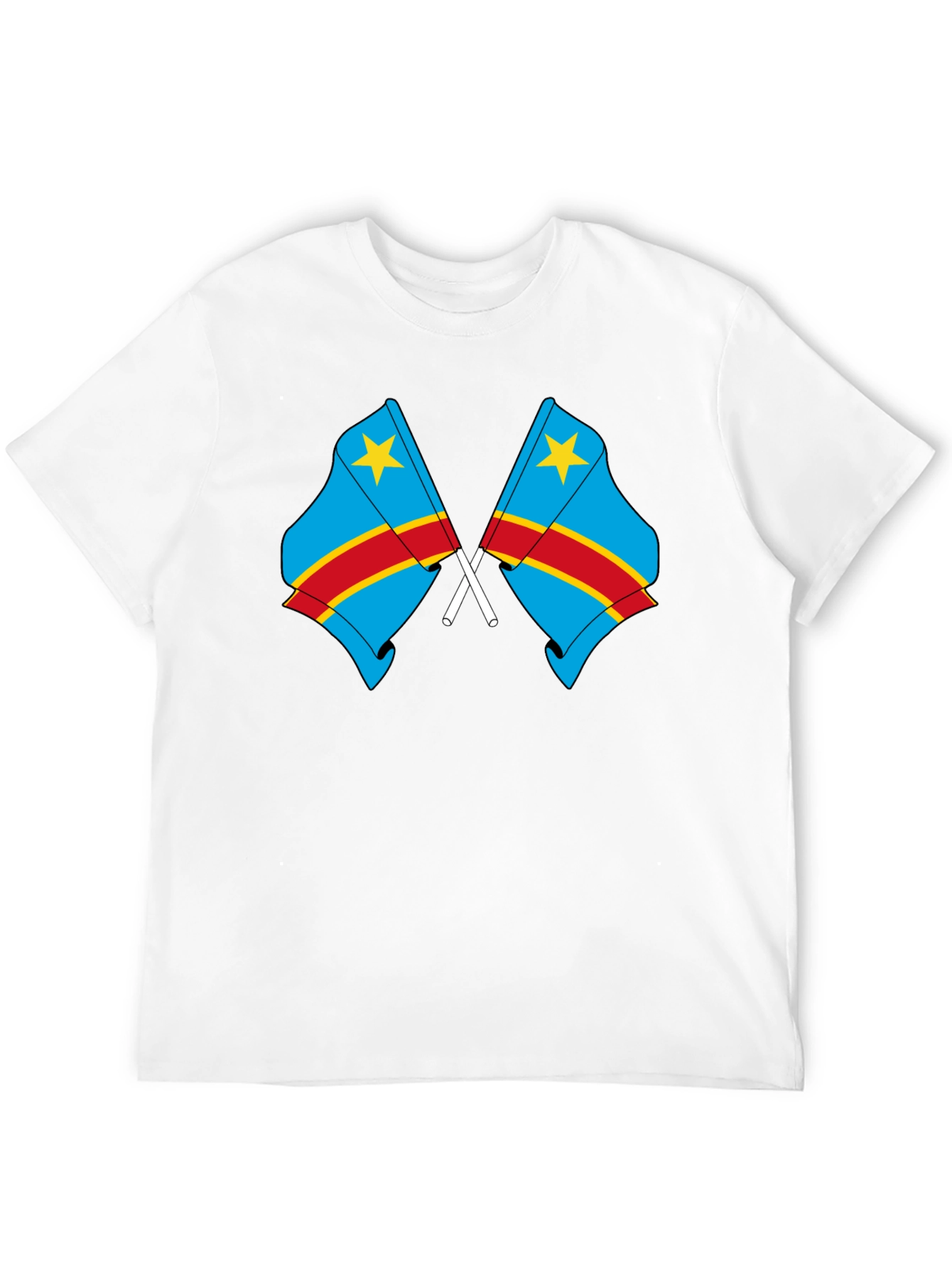 Congo Flags Graphic Black T-Shirt