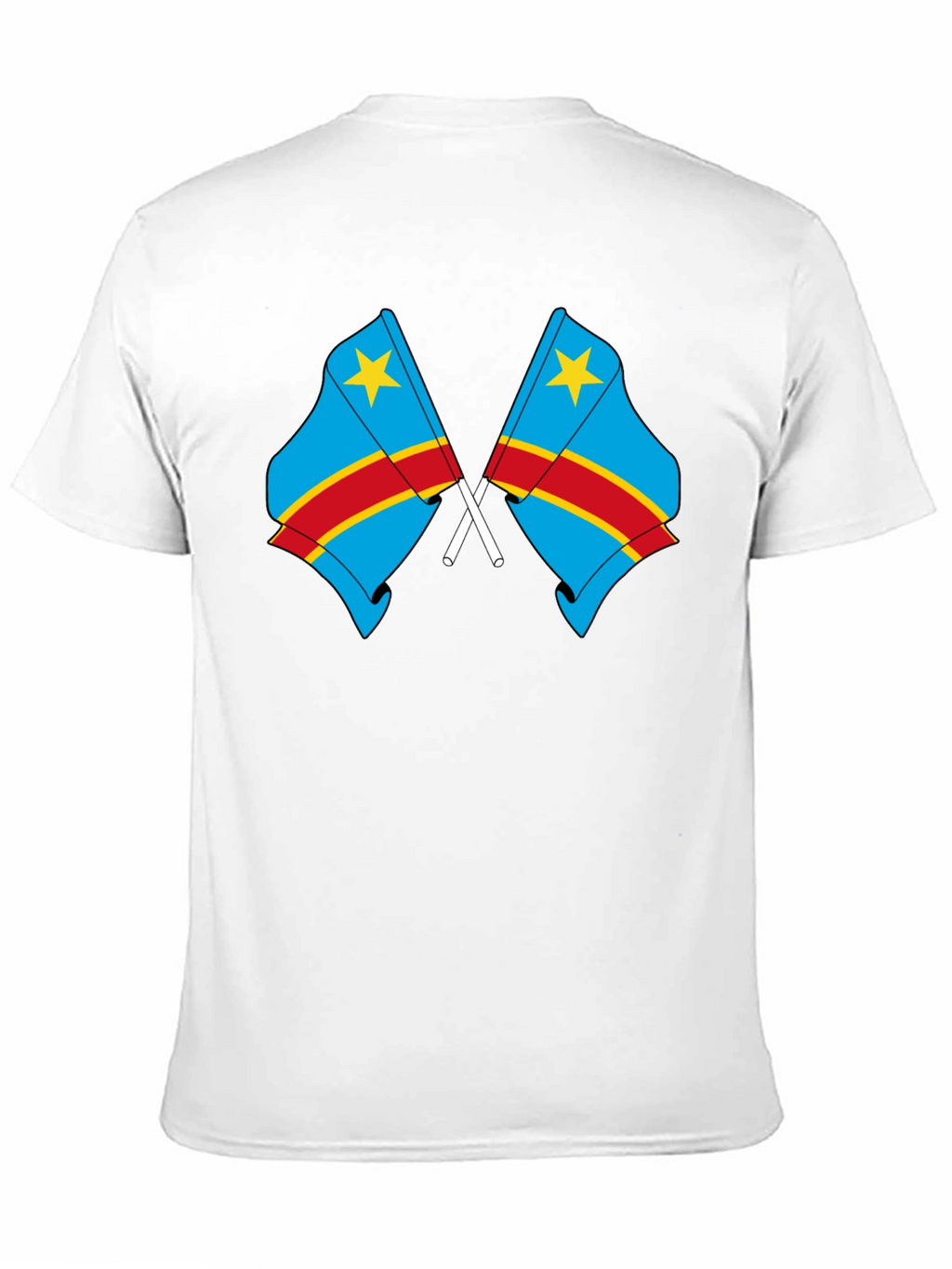 Congo Flags Graphic Black T-Shirt