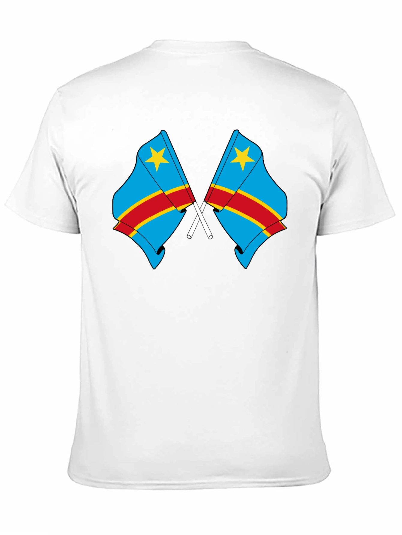 Congo Flags Graphic Black T-Shirt