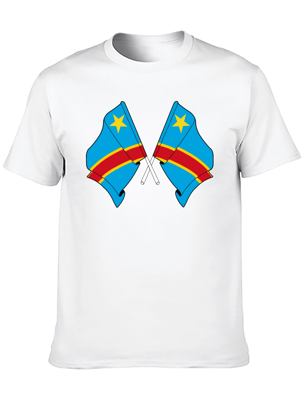 Congo Flags Graphic Black T-Shirt