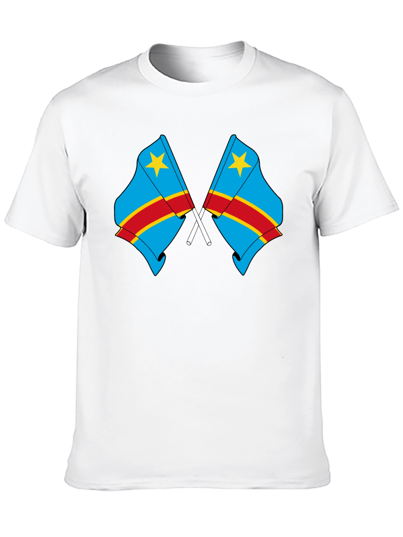 Congo Flags Graphic Black T-Shirt