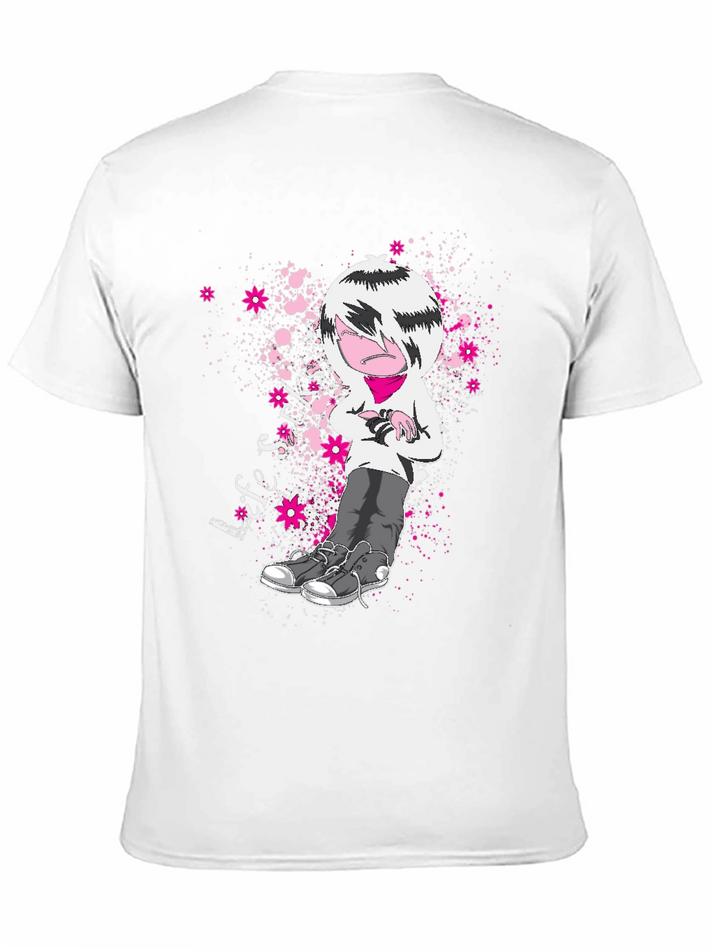 Emo Cartoon T-Shirt - Black