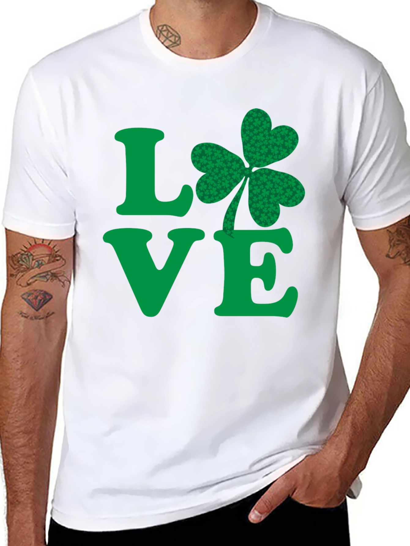 St Patricks Day Love Shamrock Mens T-Shirt
