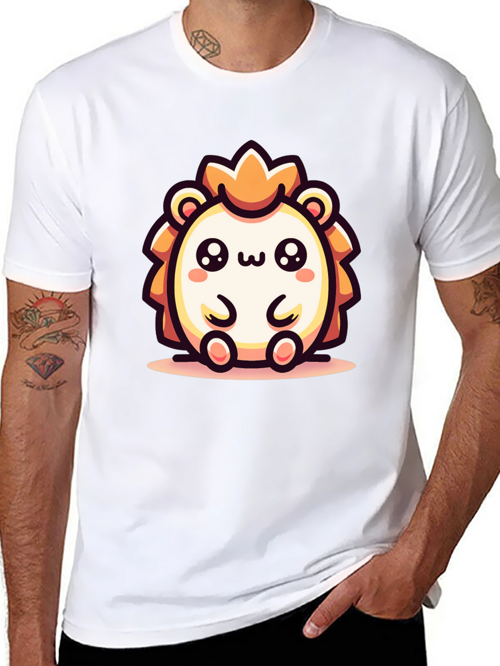 Kawaii Hedgehog Graphic Tee - Cute Cartoon Animal Shirt