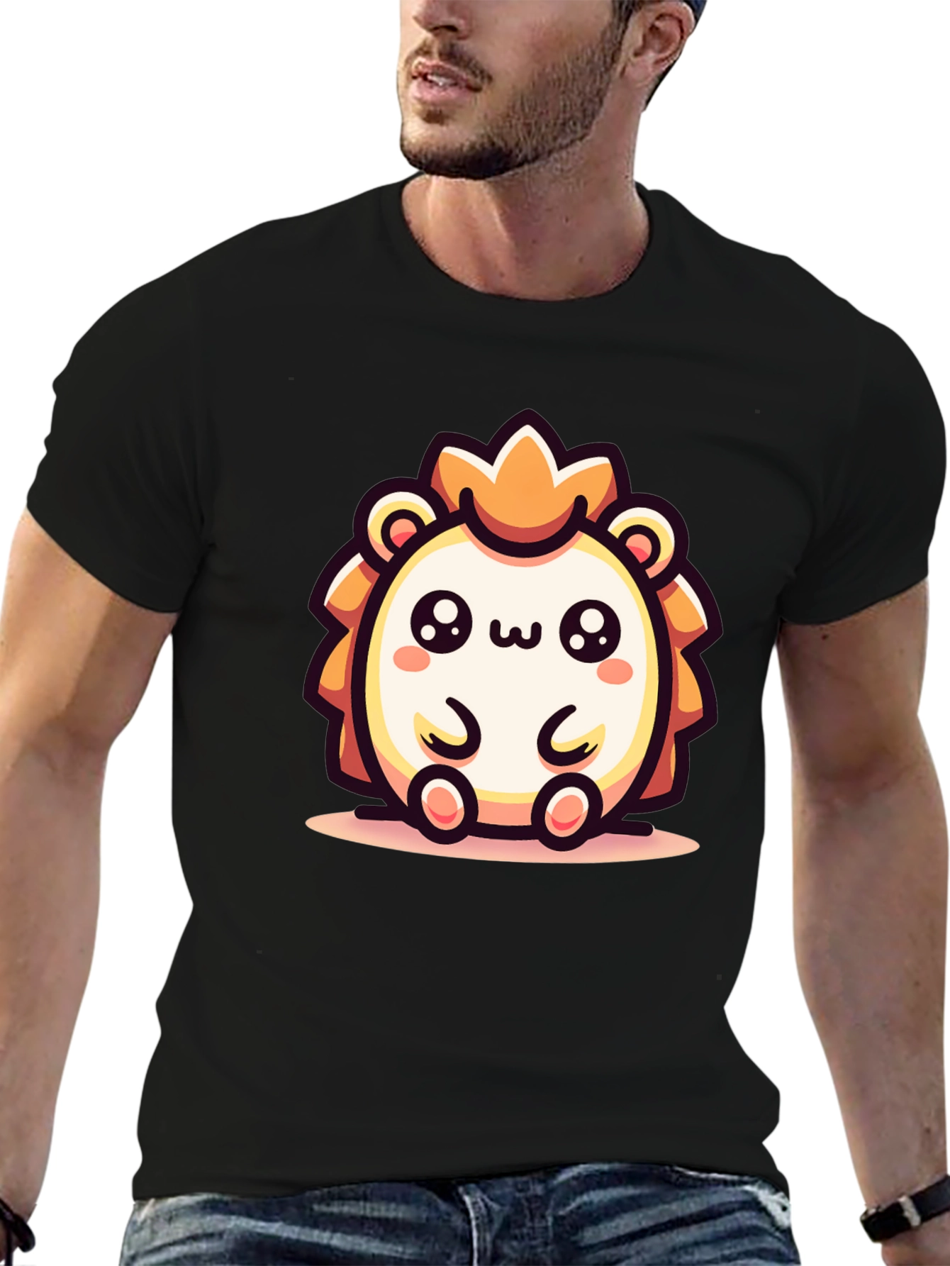 Kawaii Hedgehog Graphic Tee - Cute Cartoon Animal Shirt