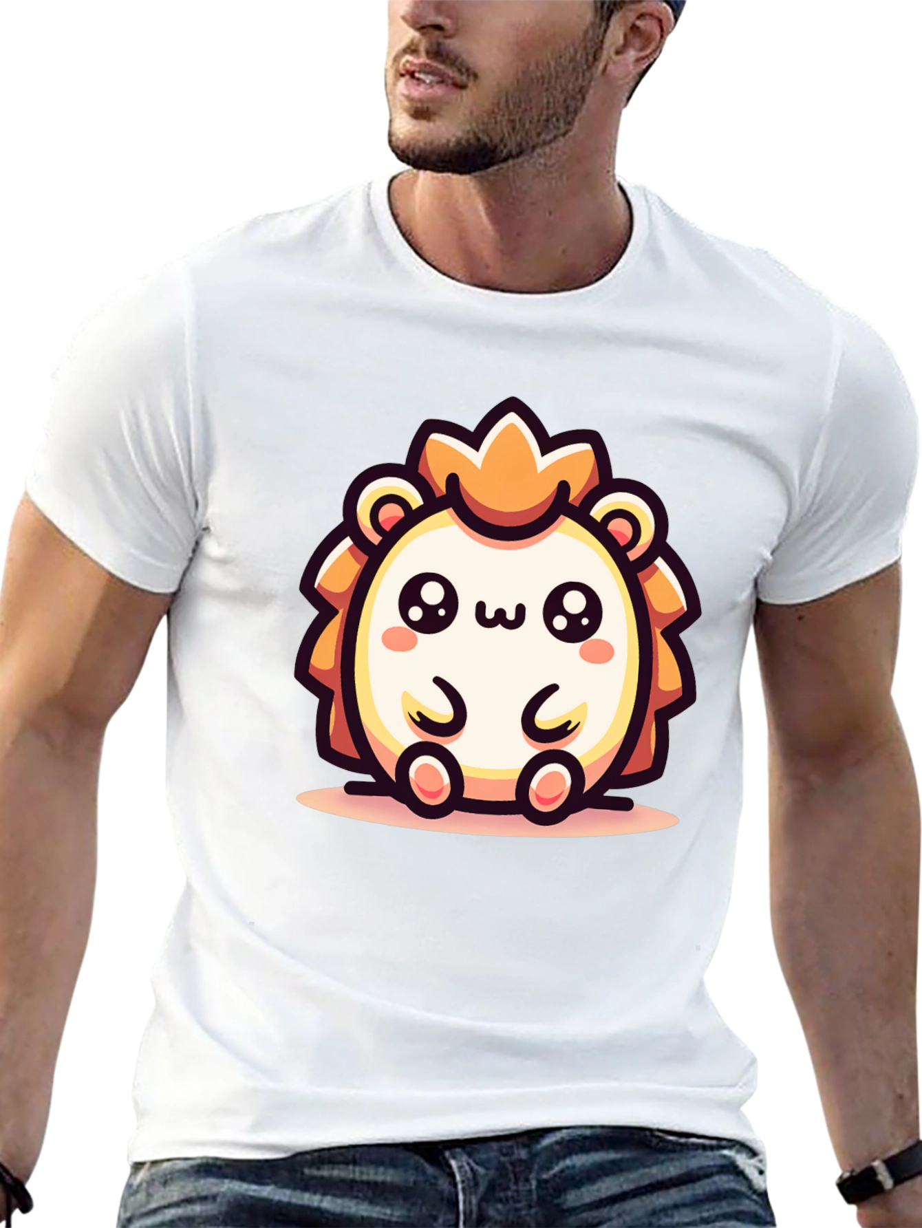 Kawaii Hedgehog Graphic Tee - Cute Cartoon Animal Shirt