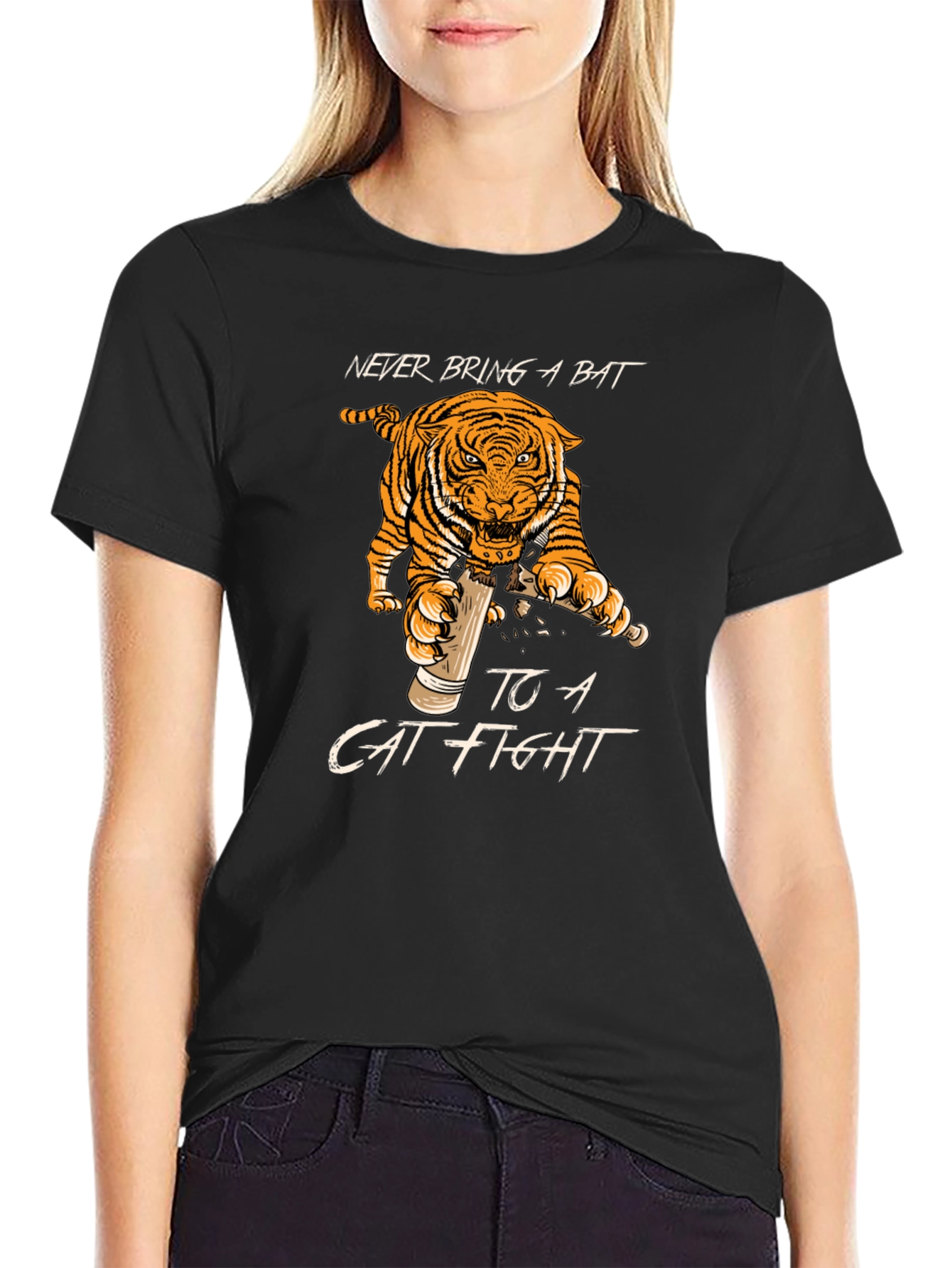 Never Bring a Bat Cat Fight T-Shirt