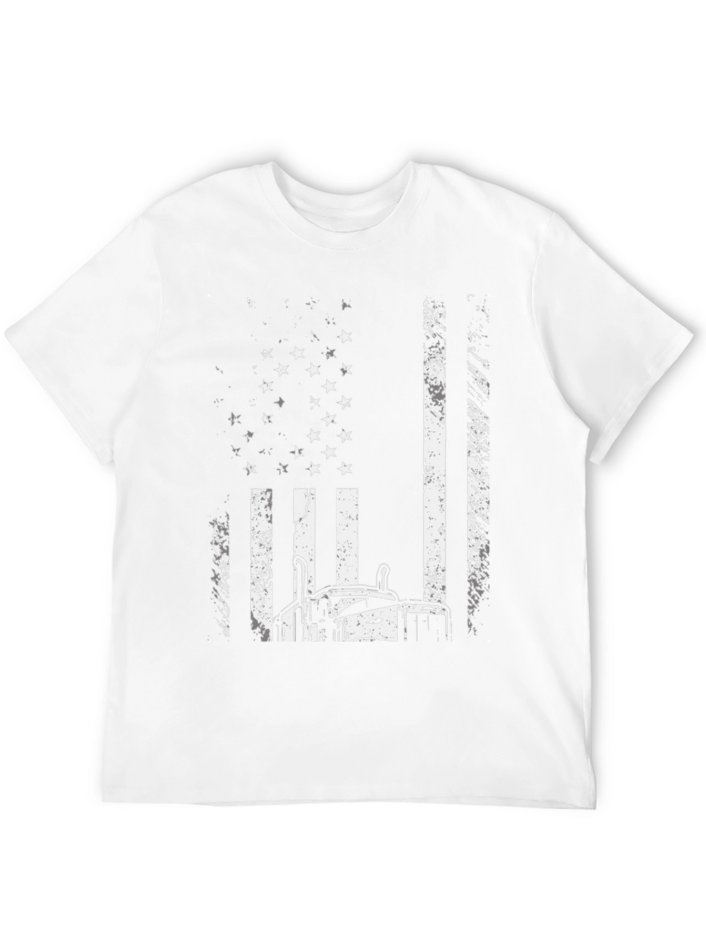 Trucker American Flag Graphic Tee - Black