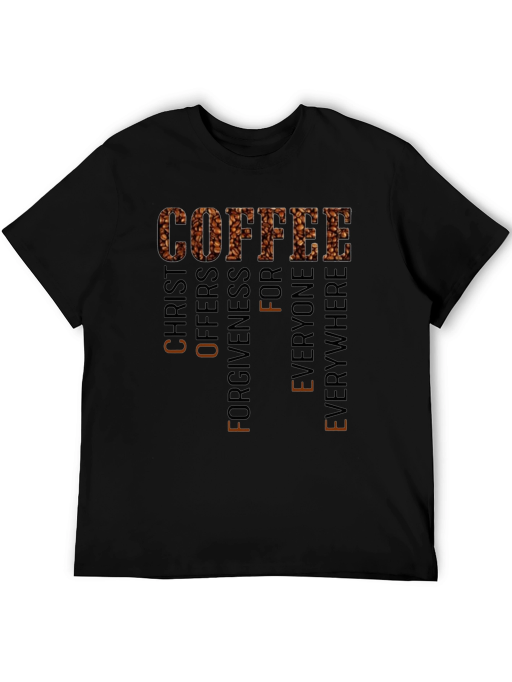 Coffee Christ Offers Forgiveness Black T-Shirt