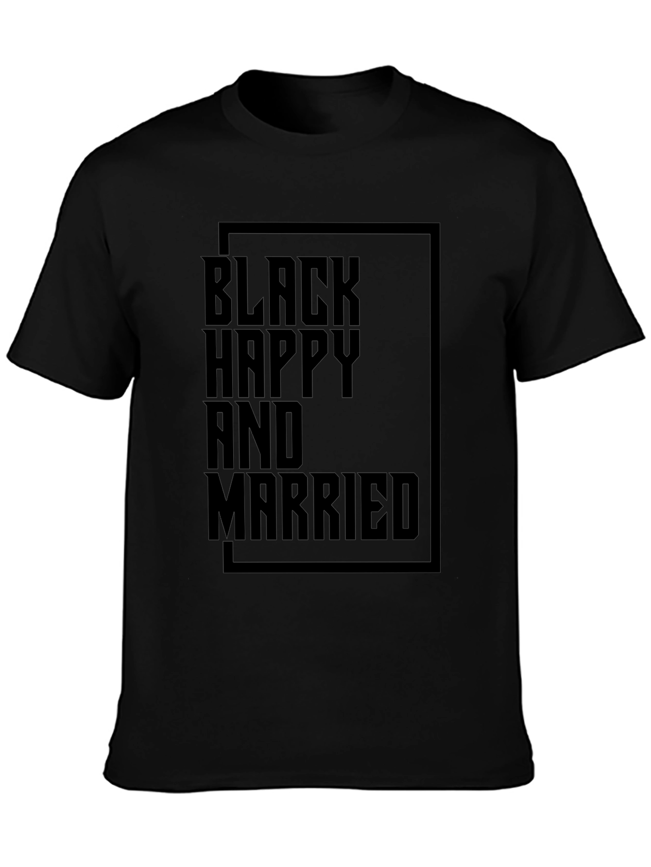 Black Happy and Married Graphic T-Shirt