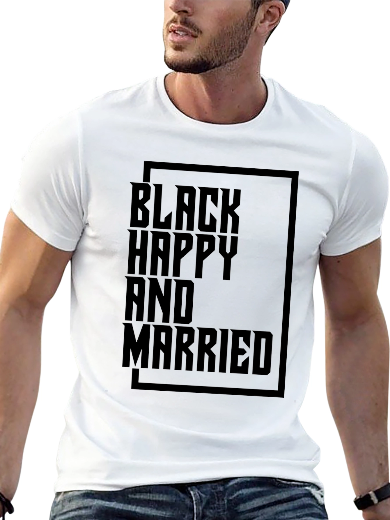 Black Happy and Married Graphic T-Shirt