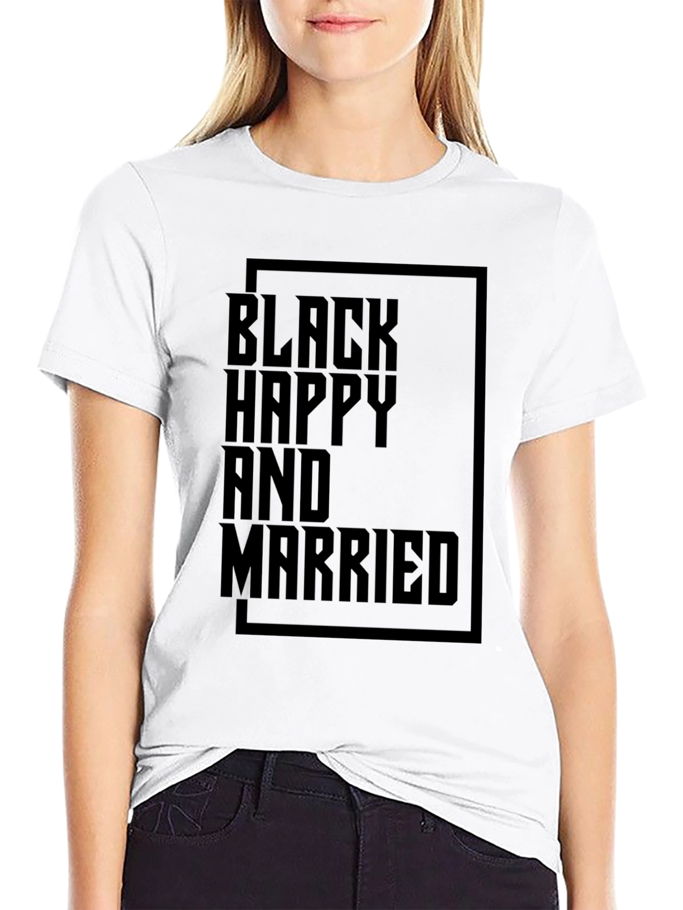 Black Happy and Married Graphic T-Shirt