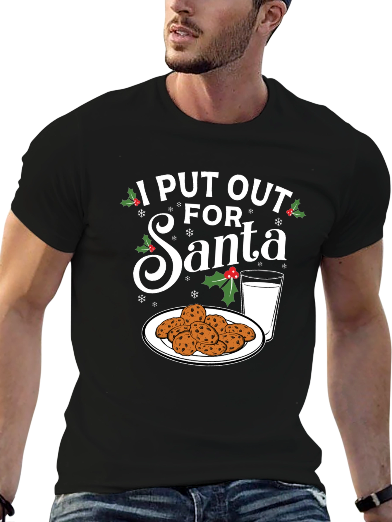 I Put Out For Santa T-Shirt Christmas Cookies and Milk