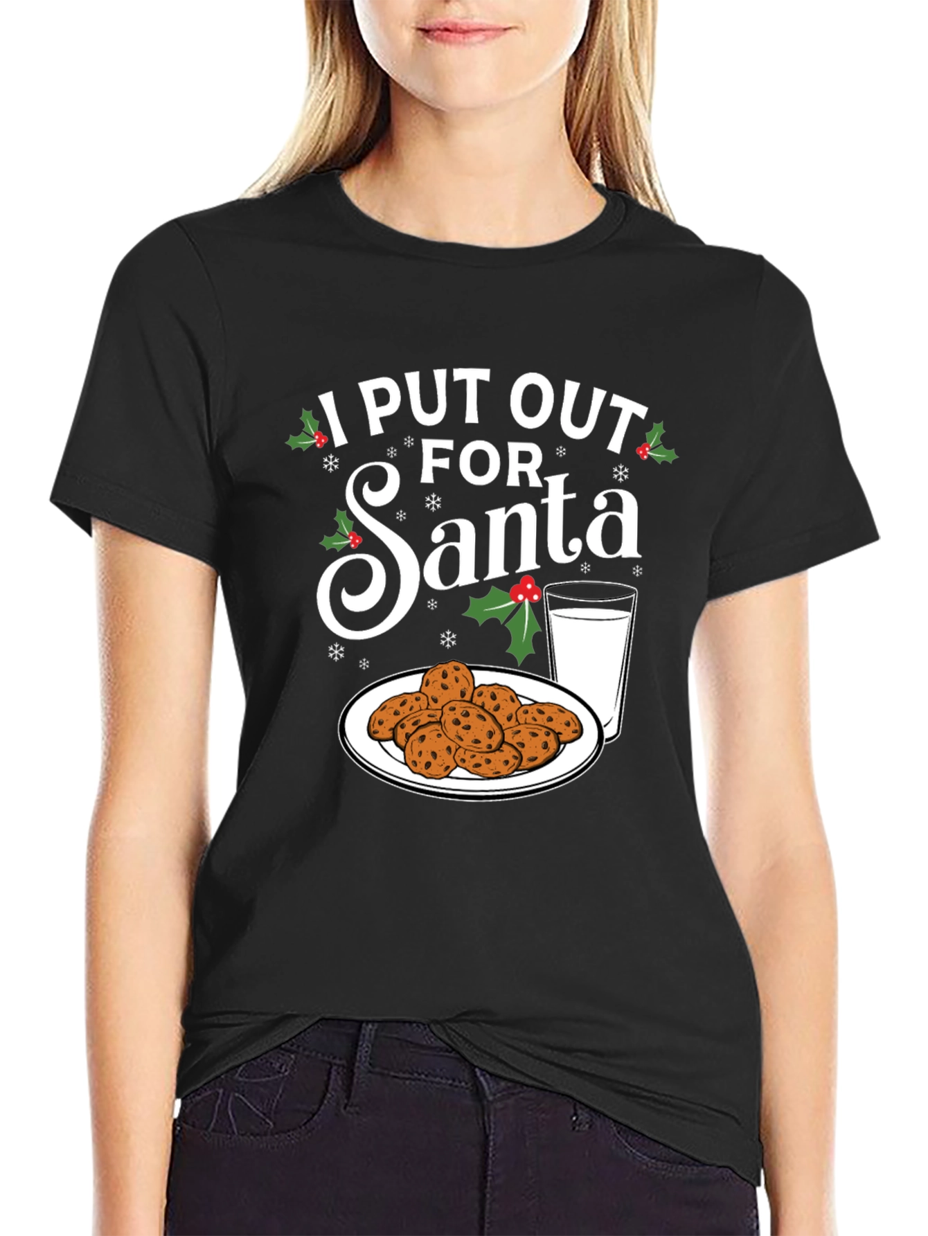 I Put Out For Santa T-Shirt Christmas Cookies and Milk