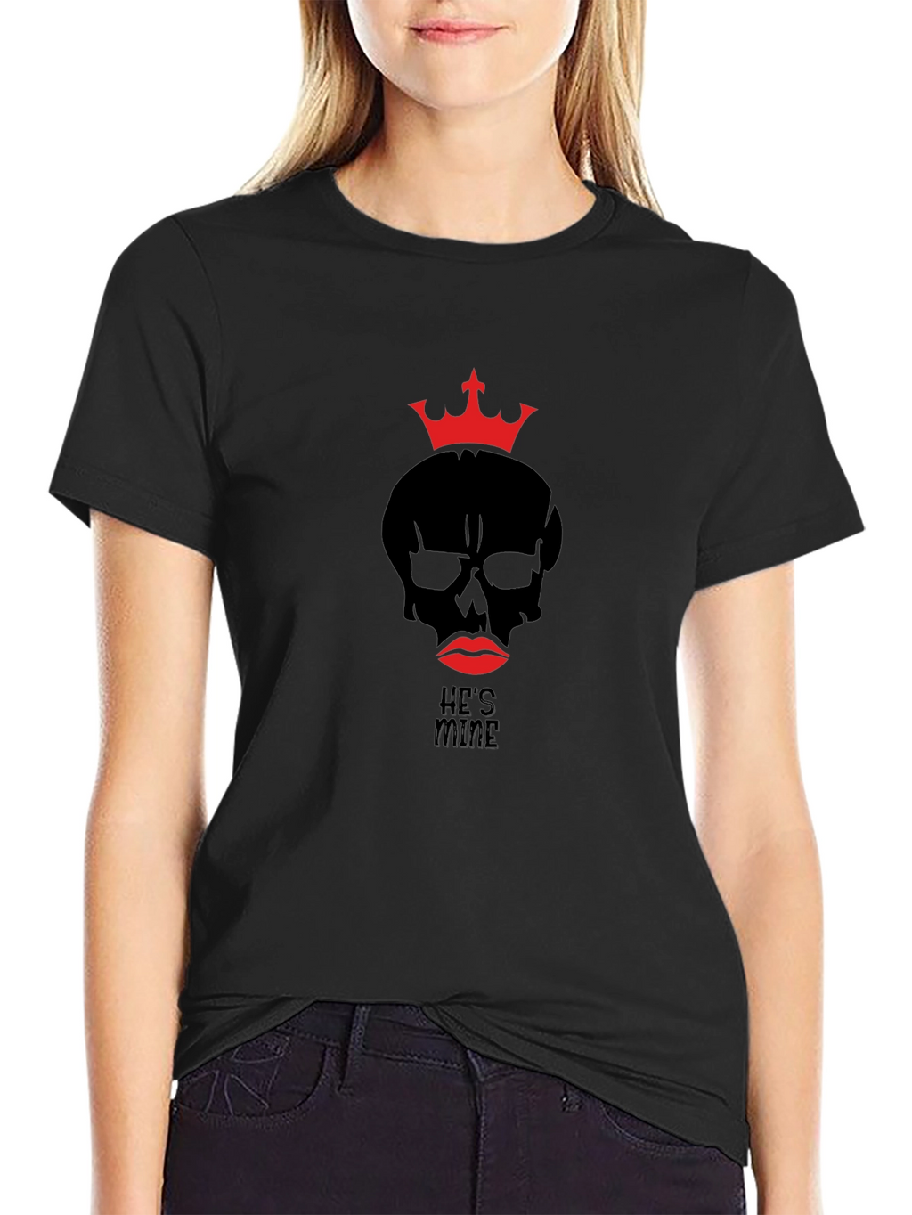 Hes Mine Skull Crown Graphic T-Shirt