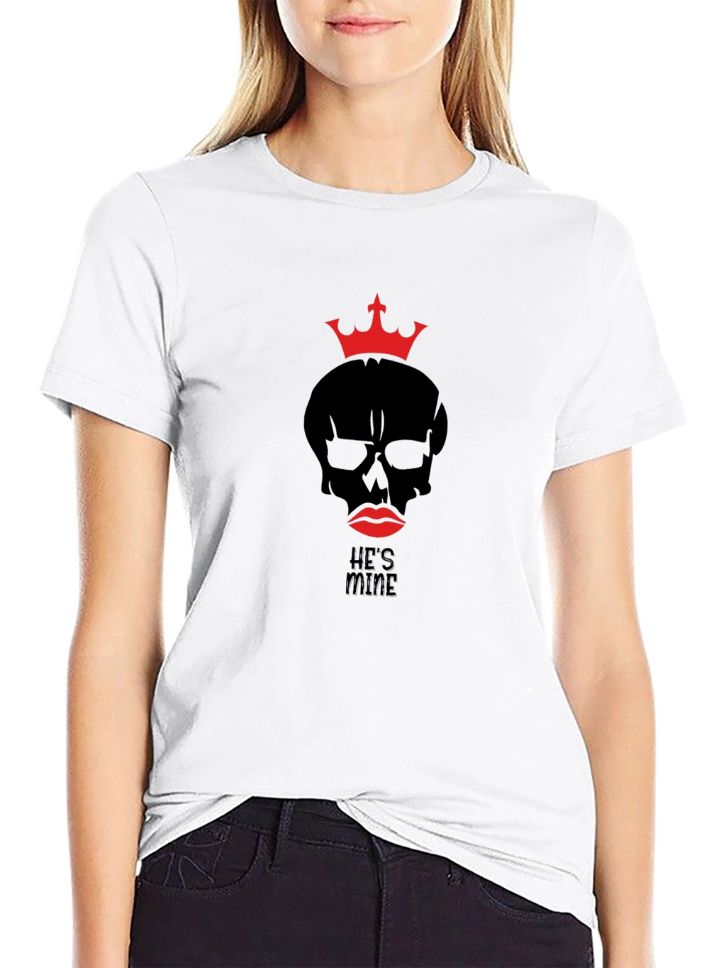Hes Mine Skull Crown Graphic T-Shirt