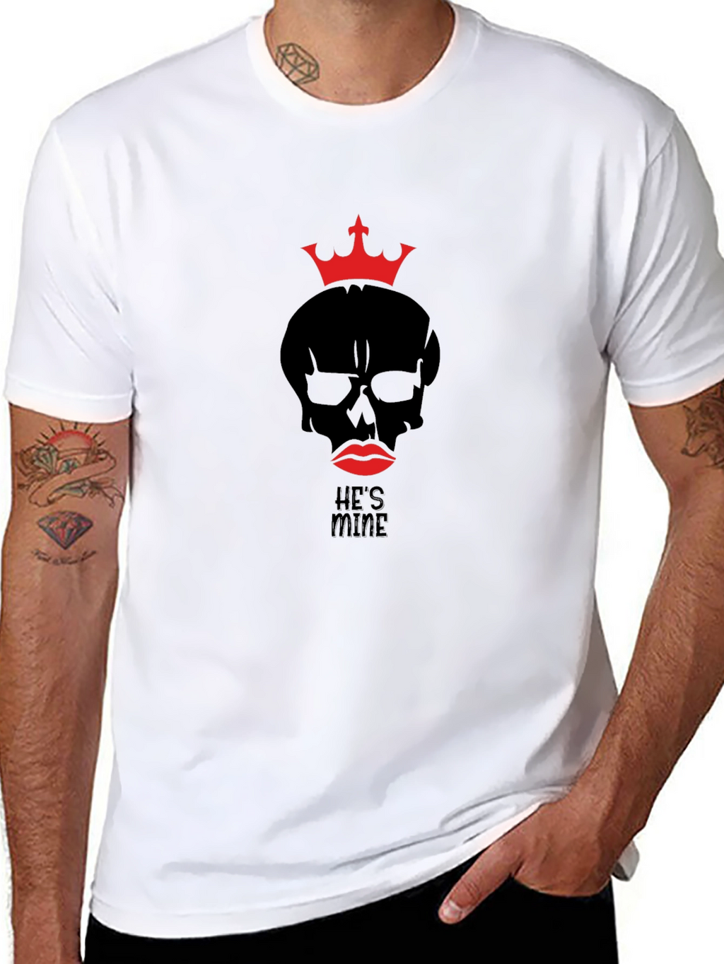Hes Mine Skull Crown Graphic T-Shirt