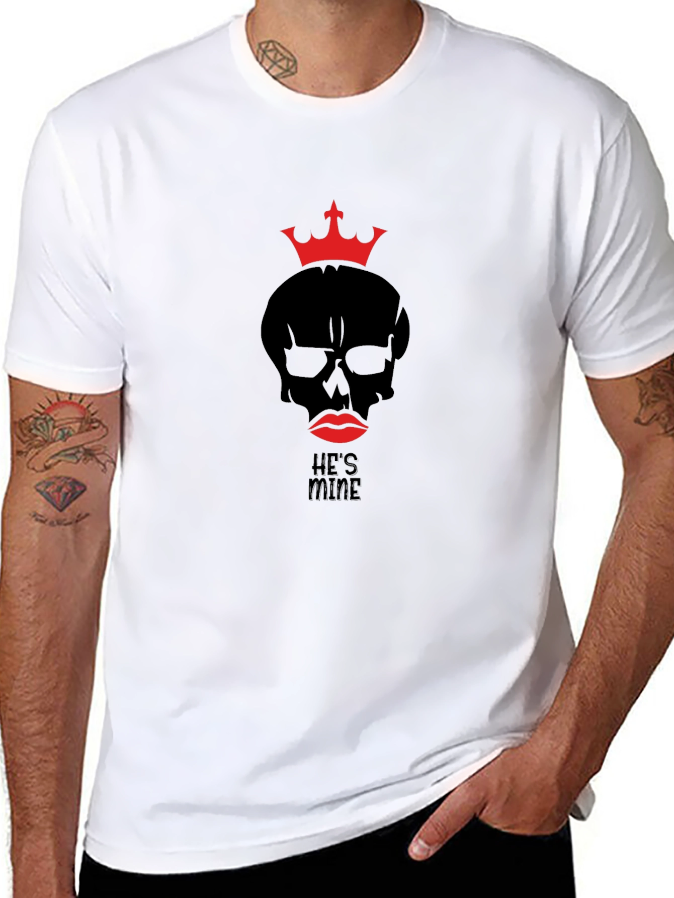 Hes Mine Skull Crown Graphic T-Shirt