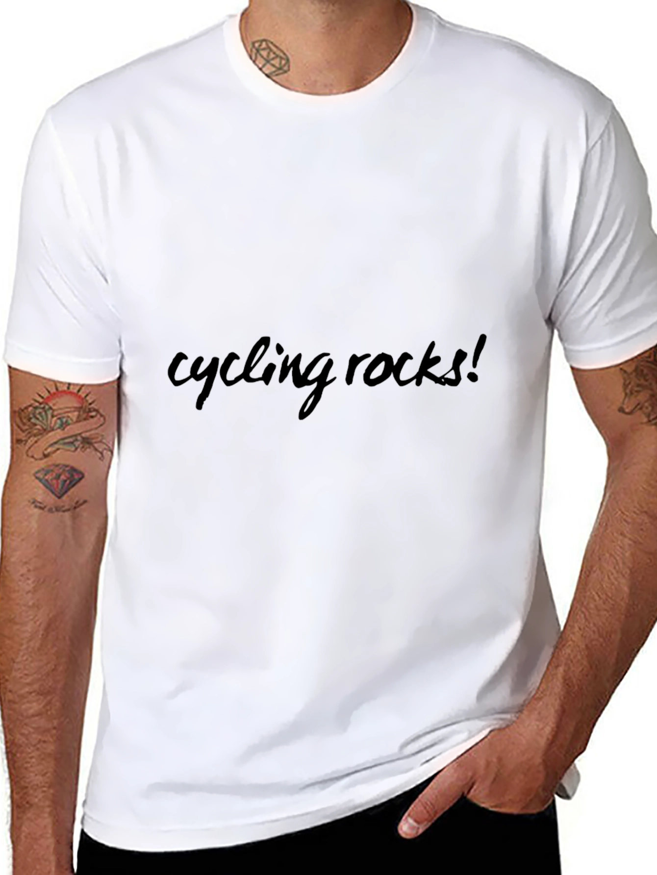 Cycling Rocks! Black Graphic Tee Shirt