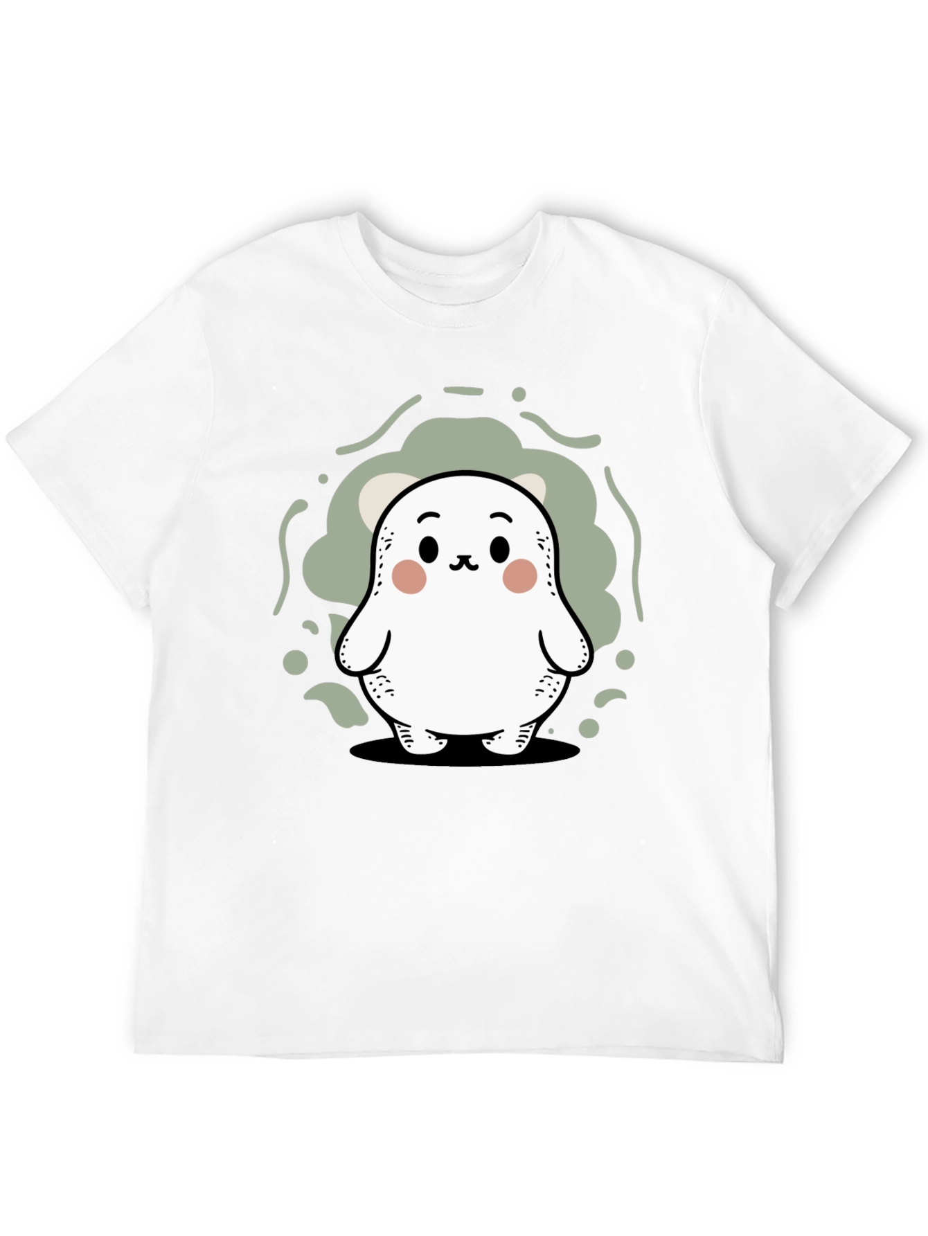 Cute Cartoon Character Black T-Shirt