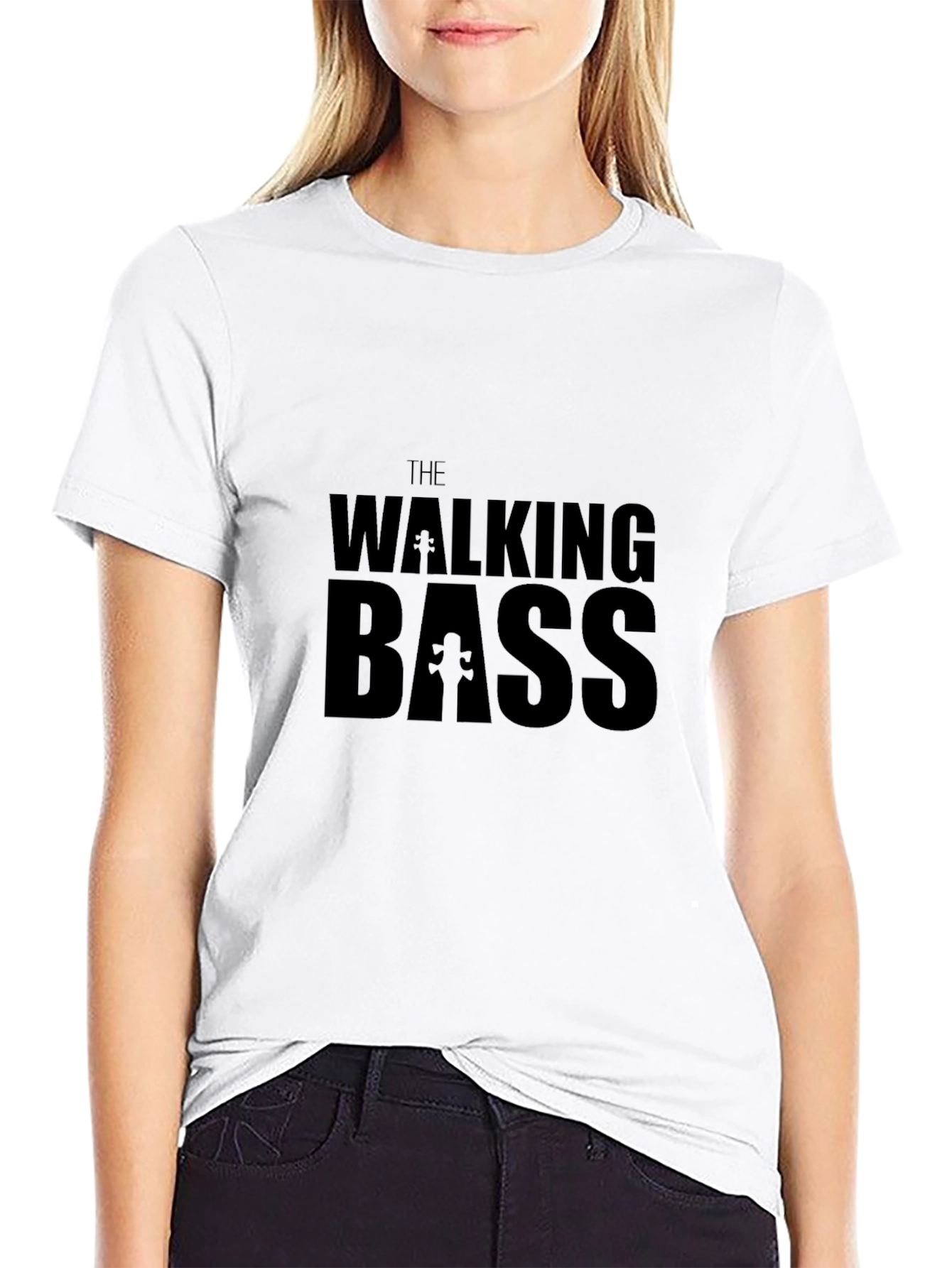 The Walking Bass Black T-Shirt - Funny Music Tee
