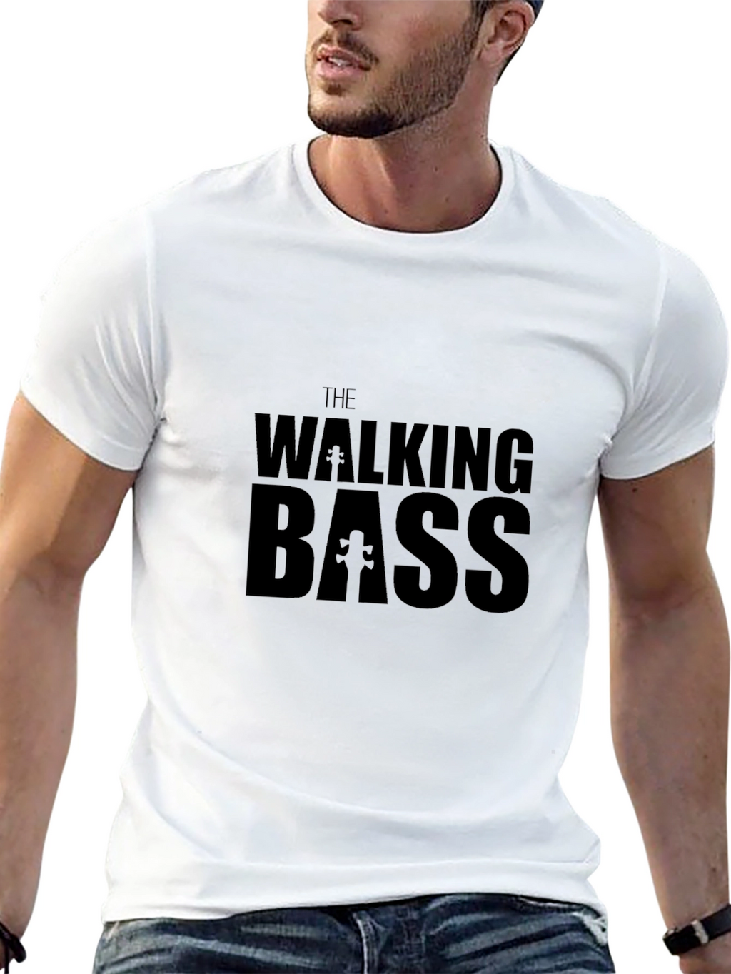 The Walking Bass Black T-Shirt - Funny Music Tee