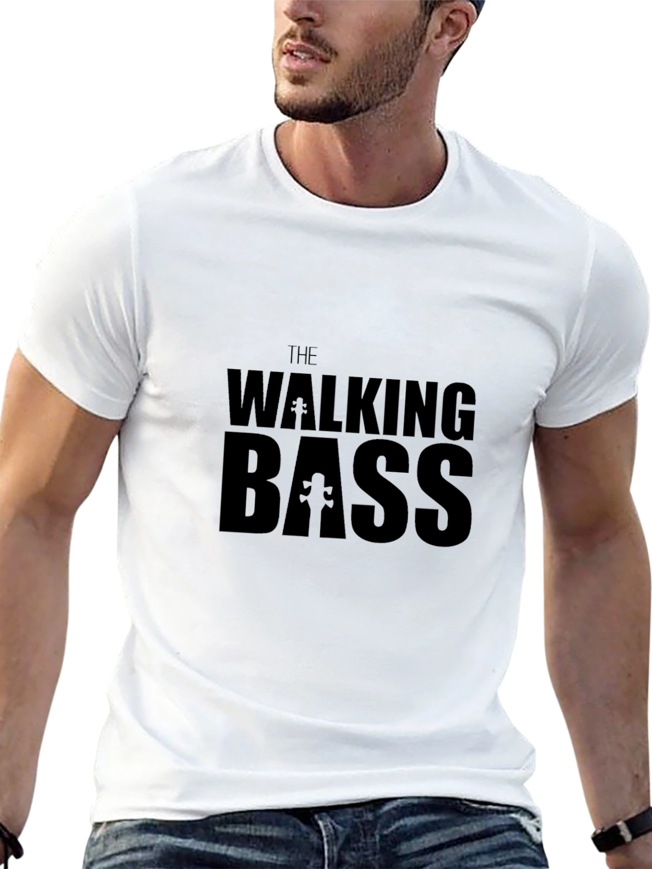 The Walking Bass Black T-Shirt - Funny Music Tee