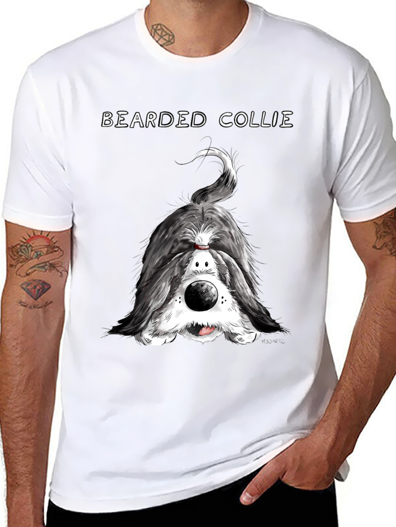 Bearded Collie T-Shirt - Funny Dog Portrait Tee