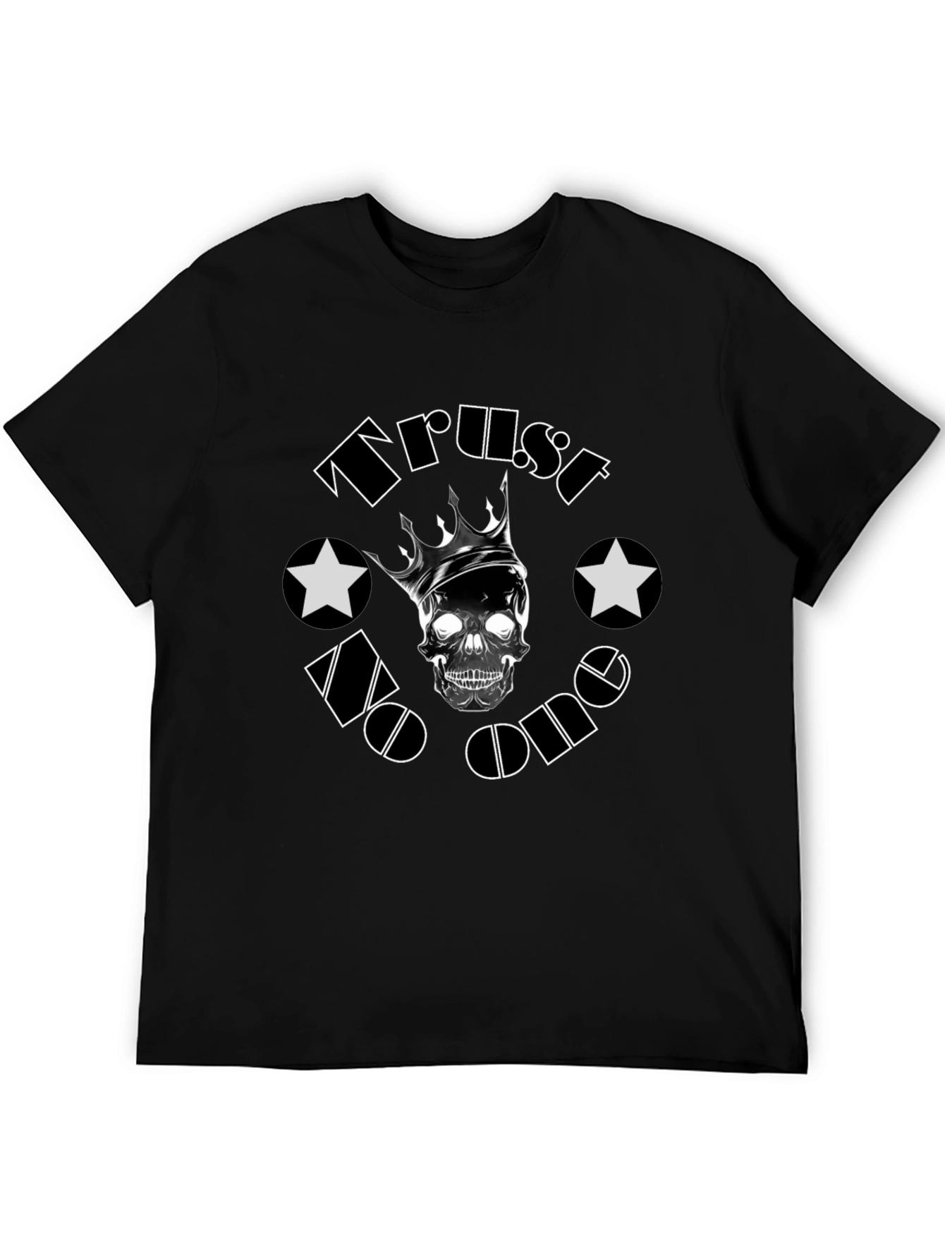 Trust No One Skull Crown Black T-Shirt
